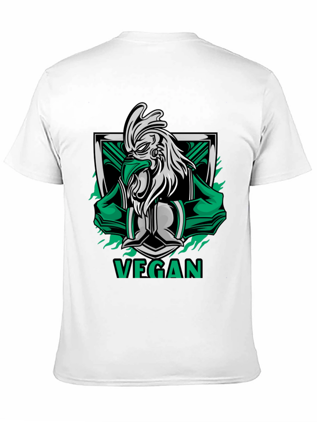 Vegan Rooster Graphic Tee - Black Cotton Shirt