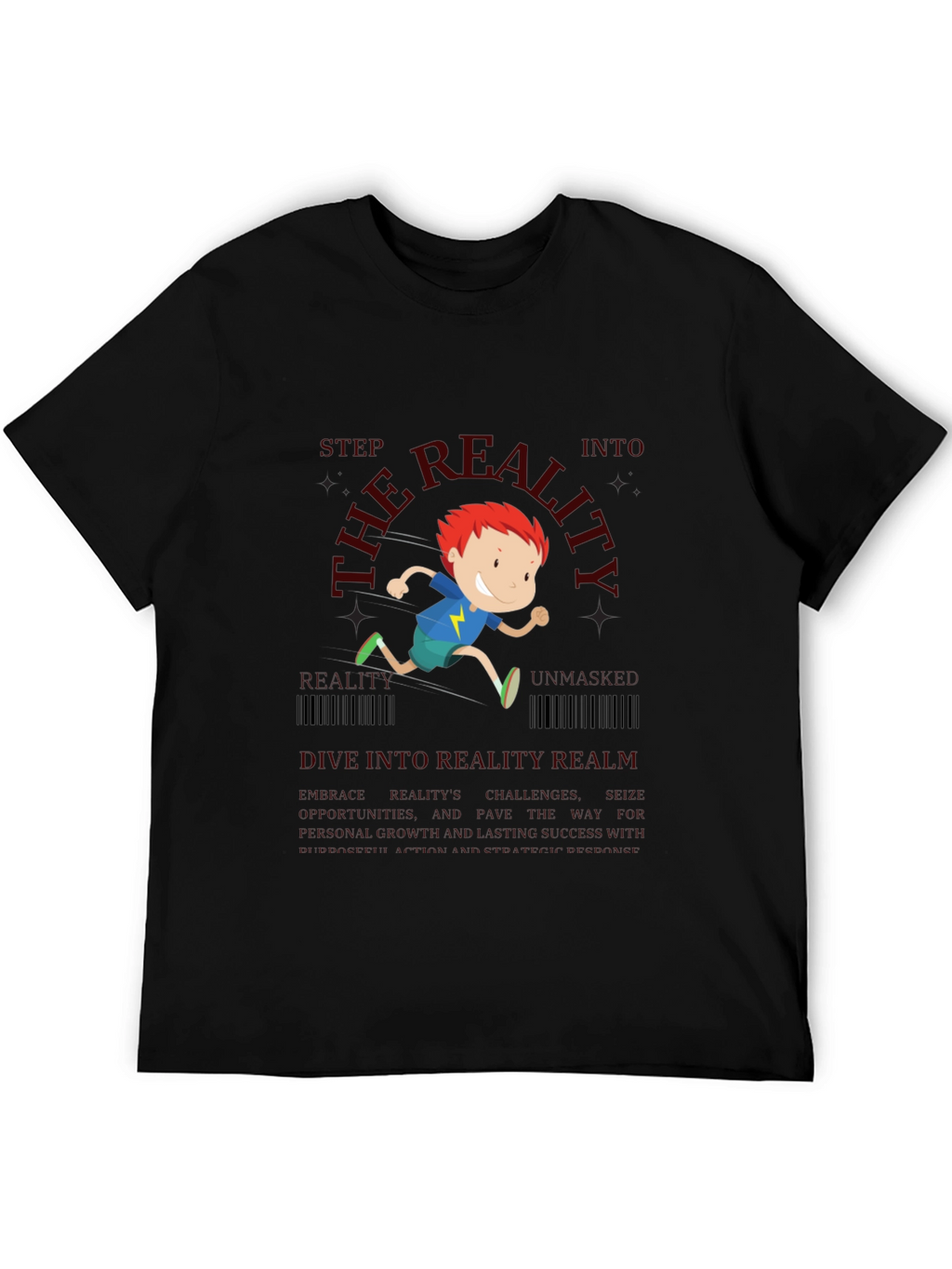 Dive into Reality Graphic Tee - Black Cotton Blend