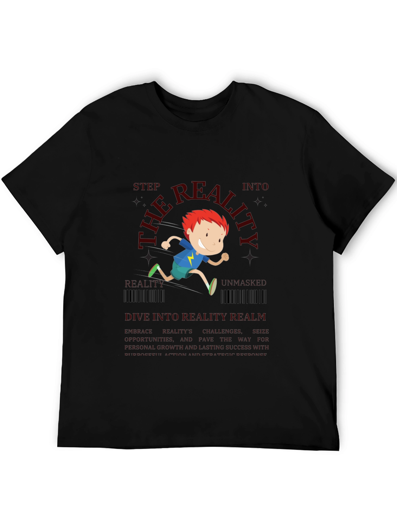 Dive into Reality Graphic Tee - Black Cotton Blend