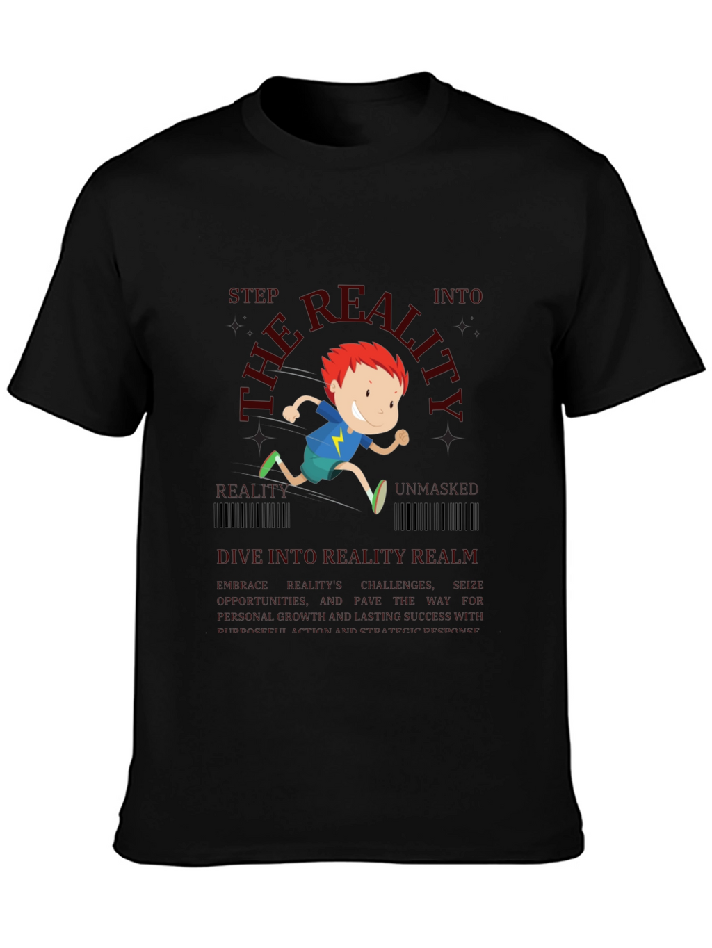 Dive into Reality Graphic Tee - Black Cotton Blend