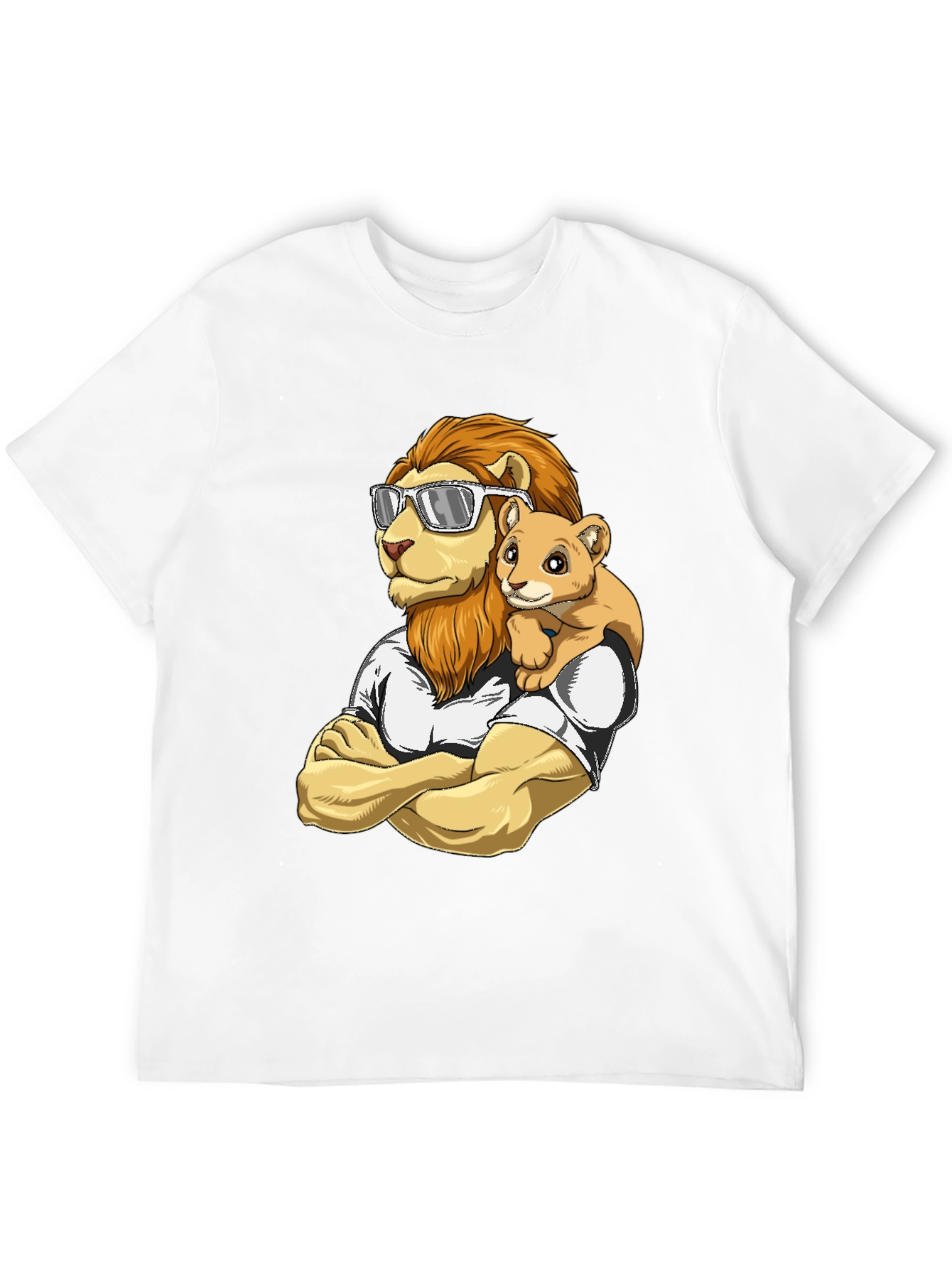 Lion Dad & Cub Graphic T-Shirt