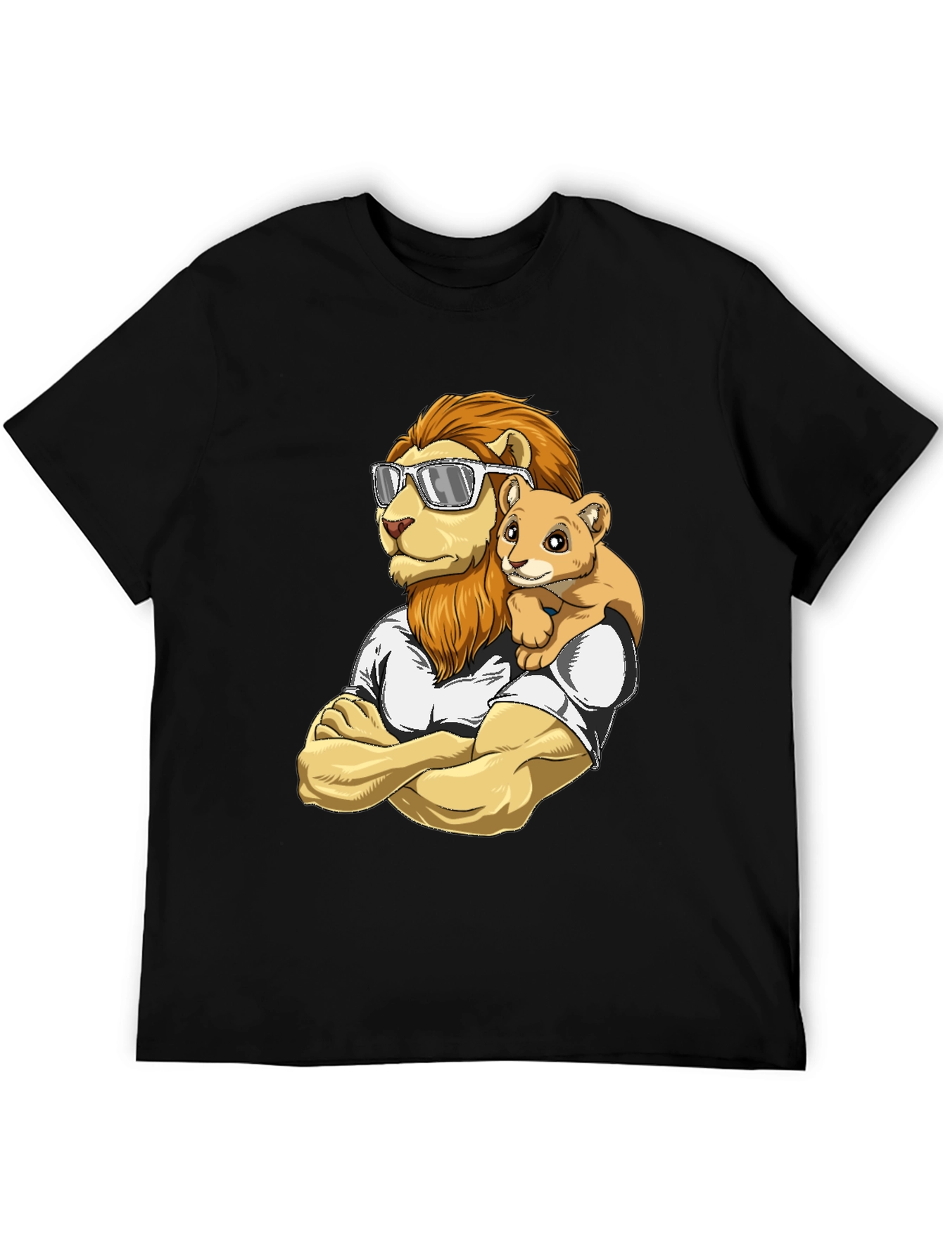 Lion Dad & Cub Graphic T-Shirt