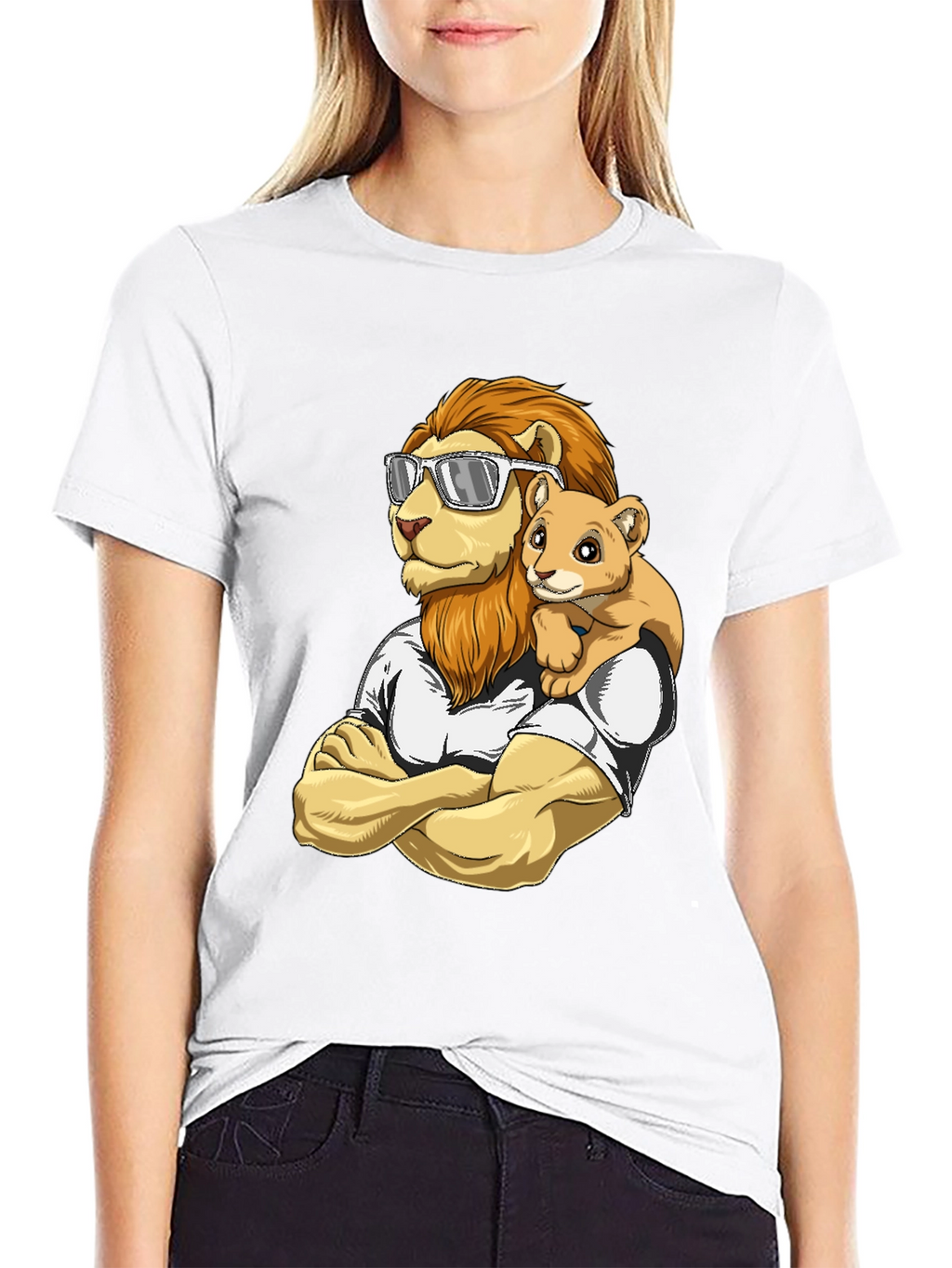 Lion Dad & Cub Graphic T-Shirt