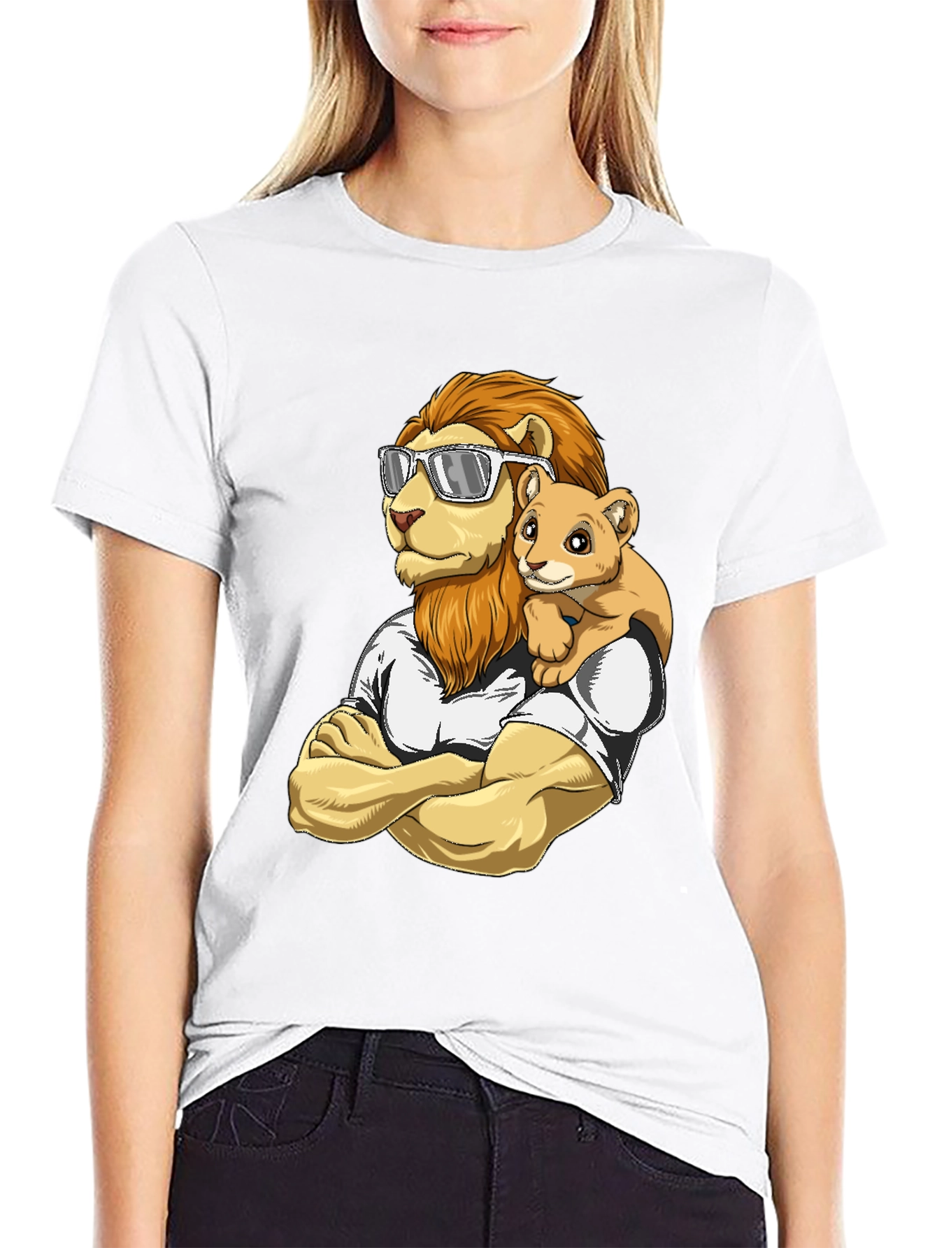 Lion Dad & Cub Graphic T-Shirt