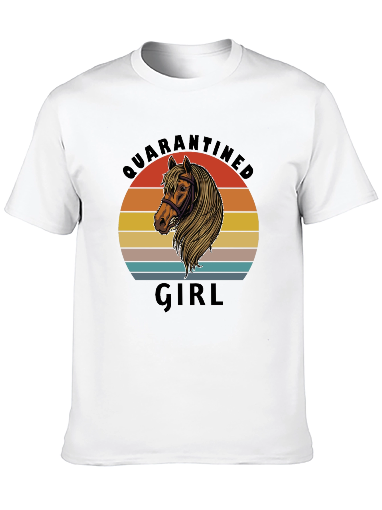 Quarantined Girl Horse Graphic T-Shirt