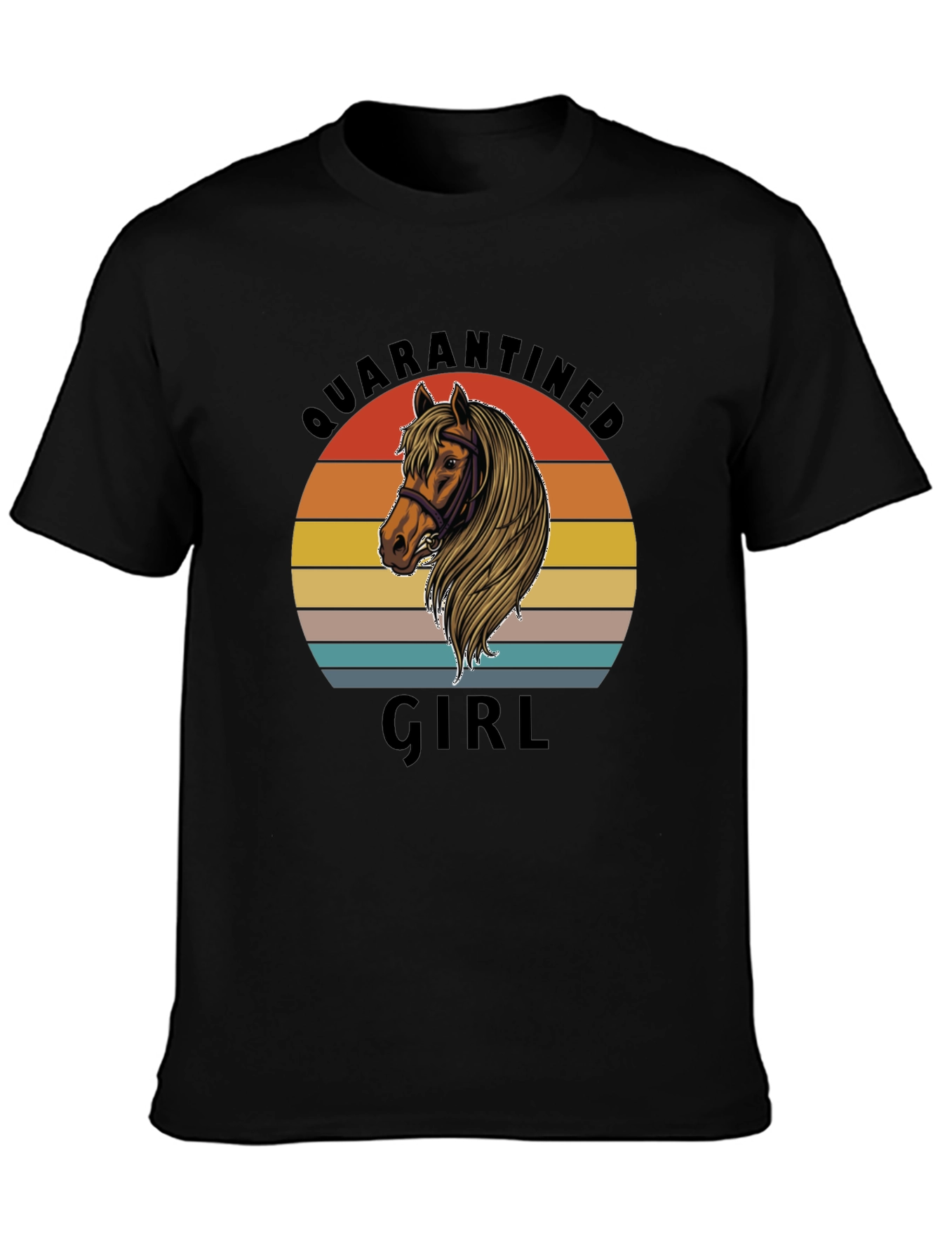 Quarantined Girl Horse Graphic T-Shirt