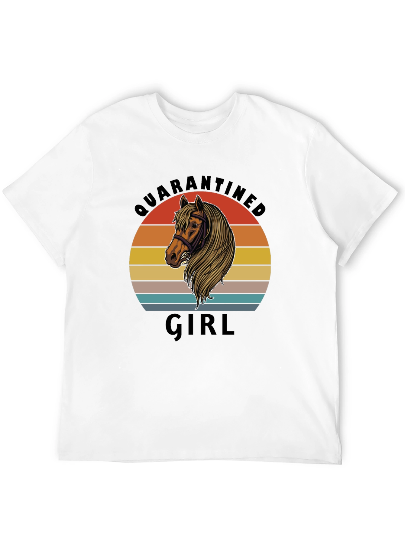 Quarantined Girl Horse Graphic T-Shirt