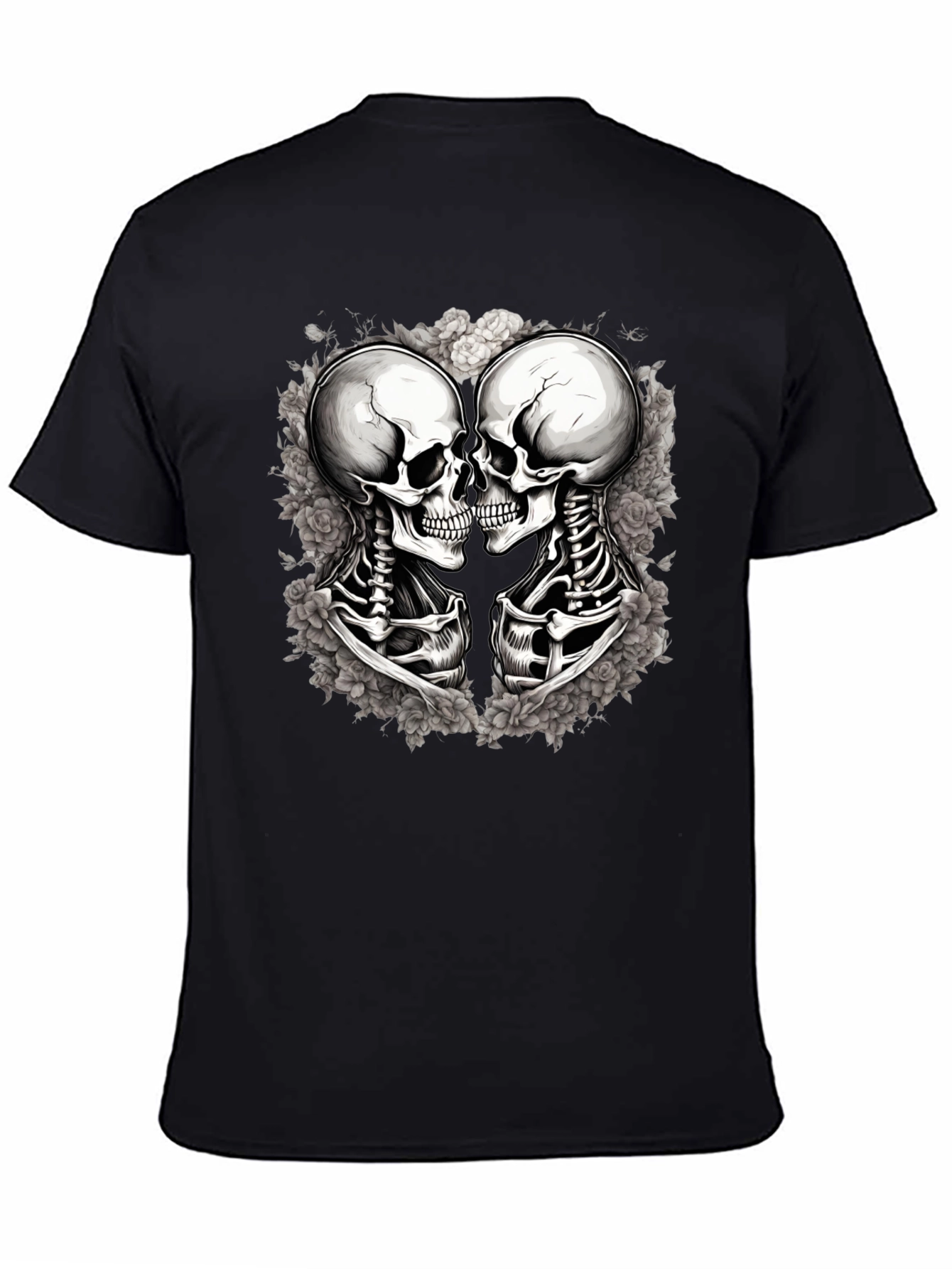 Skull Kiss Graphic Tee - Mens Black T-Shirt