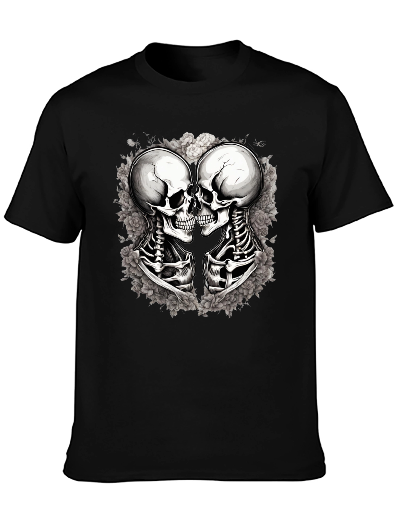 Skull Kiss Graphic Tee - Mens Black T-Shirt