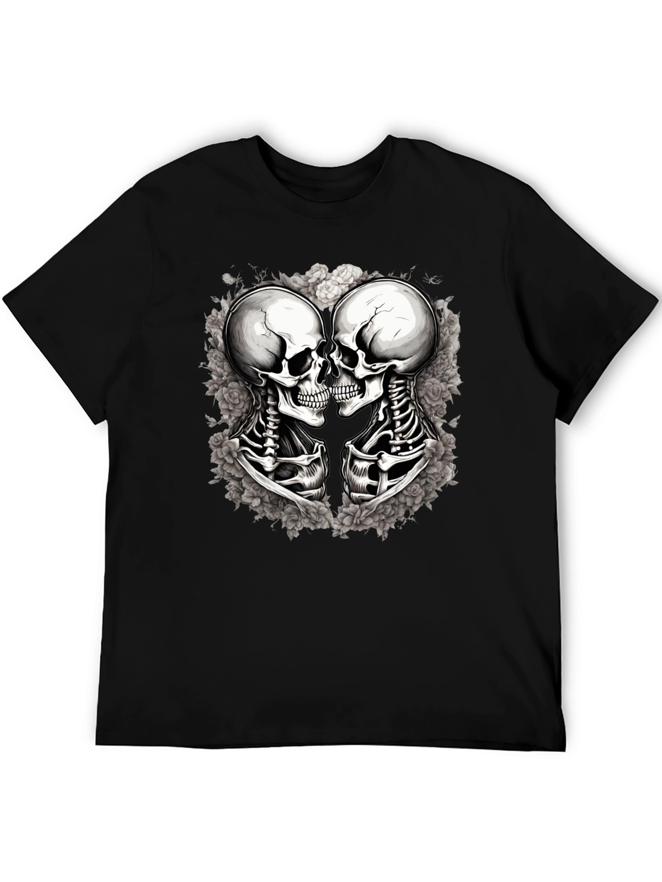 Skull Kiss Graphic Tee - Mens Black T-Shirt