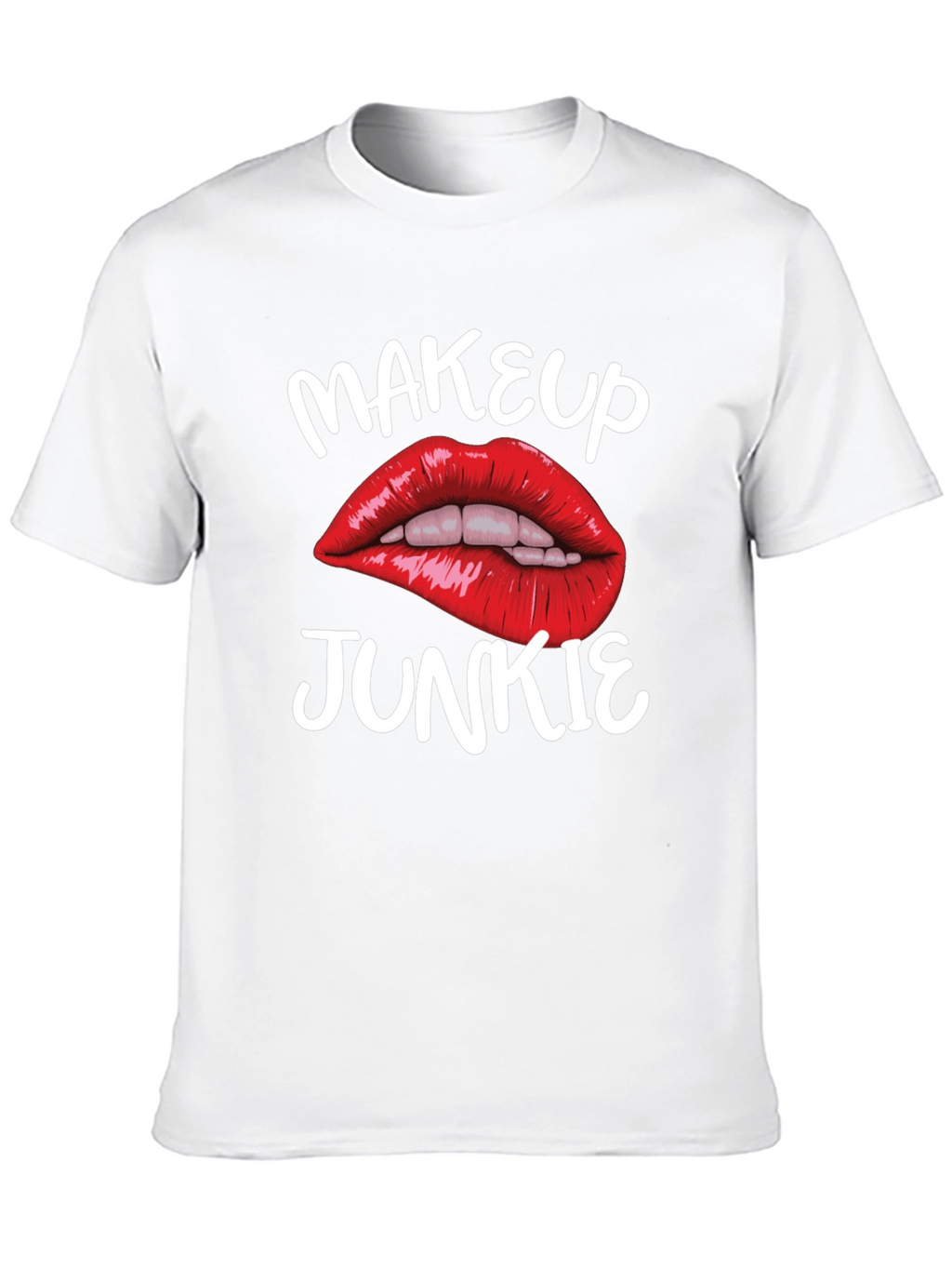 Makeup Junkie Graphic Tee - Bold Lips Black T-Shirt