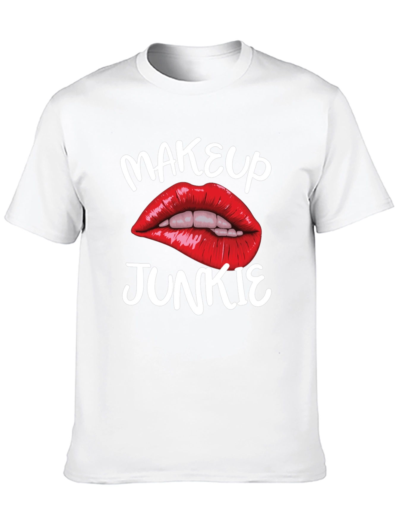 Makeup Junkie Graphic Tee - Bold Lips Black T-Shirt