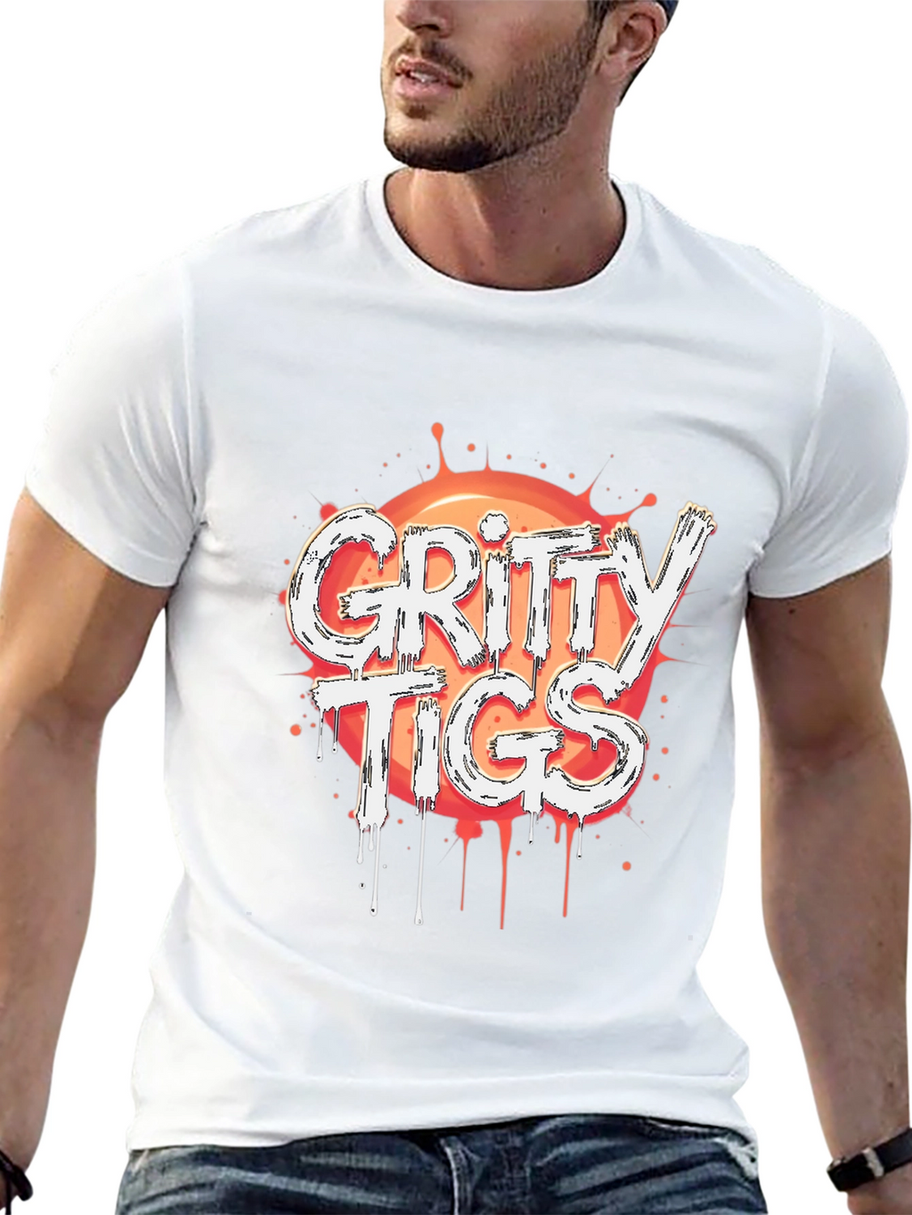 Gritty Tigs Graphic Tee - Stylish Black T-Shirt