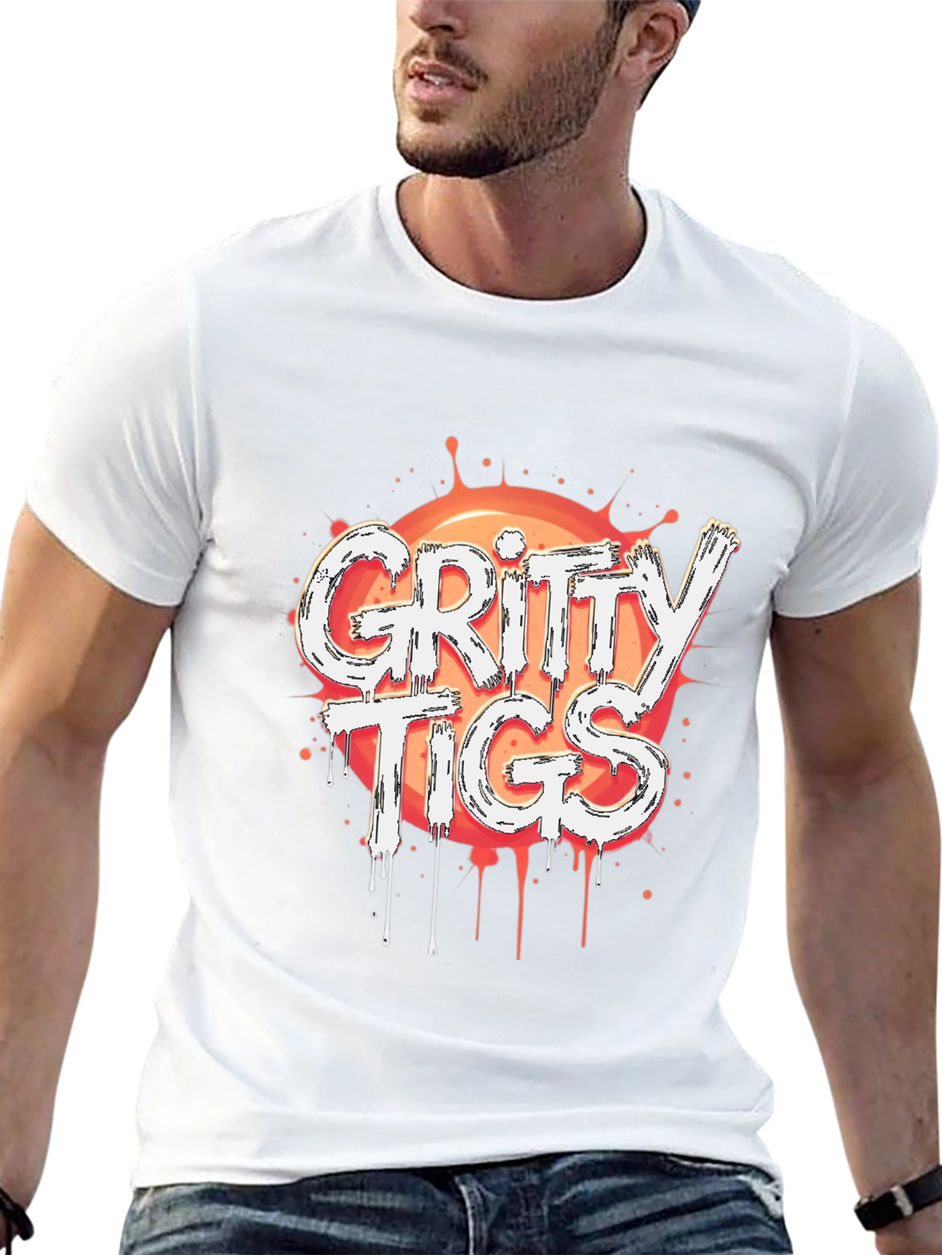Gritty Tigs Graphic Tee - Stylish Black T-Shirt