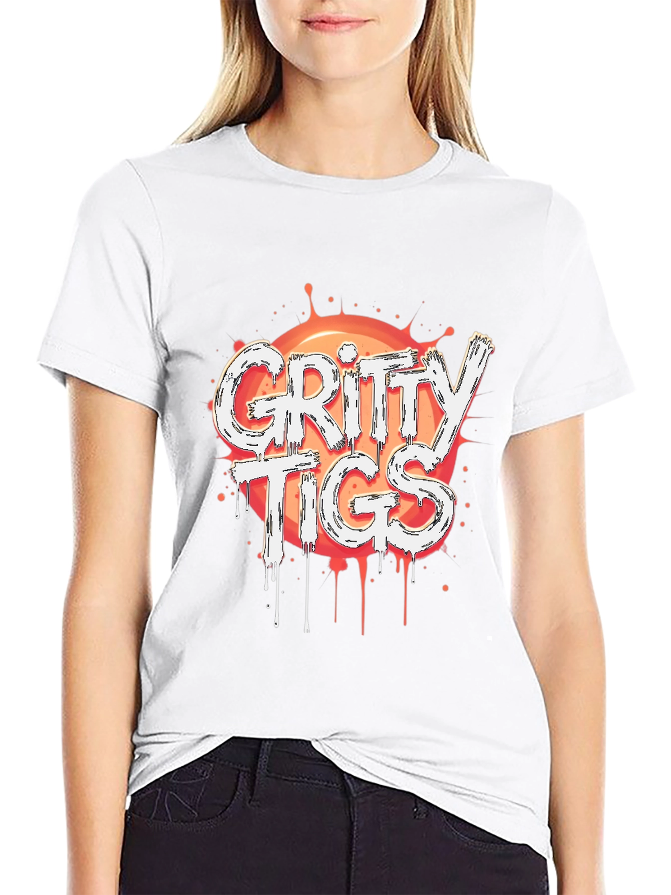 Gritty Tigs Graphic Tee - Stylish Black T-Shirt