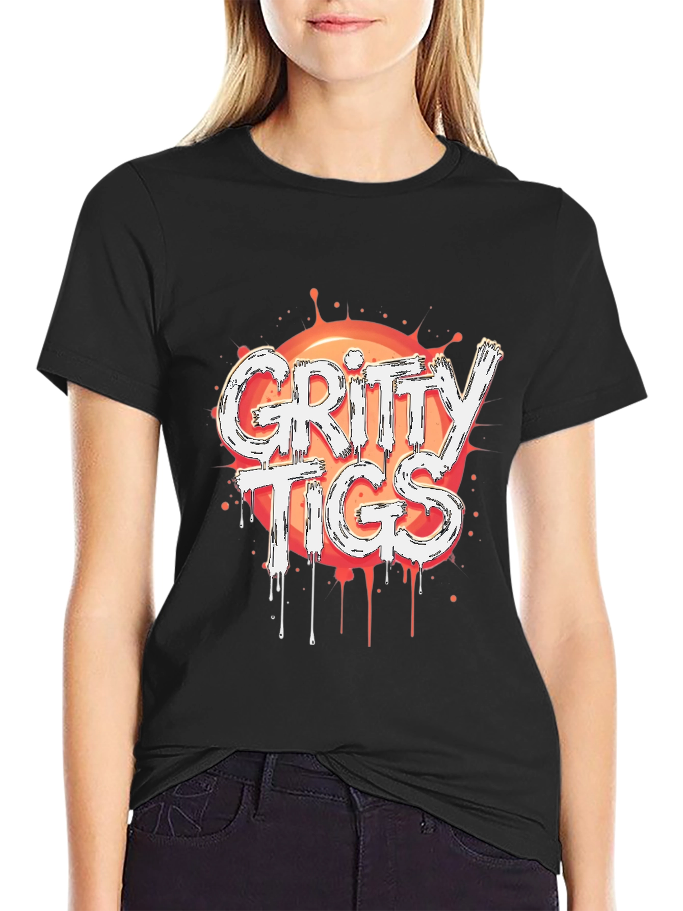 Gritty Tigs Graphic Tee - Stylish Black T-Shirt