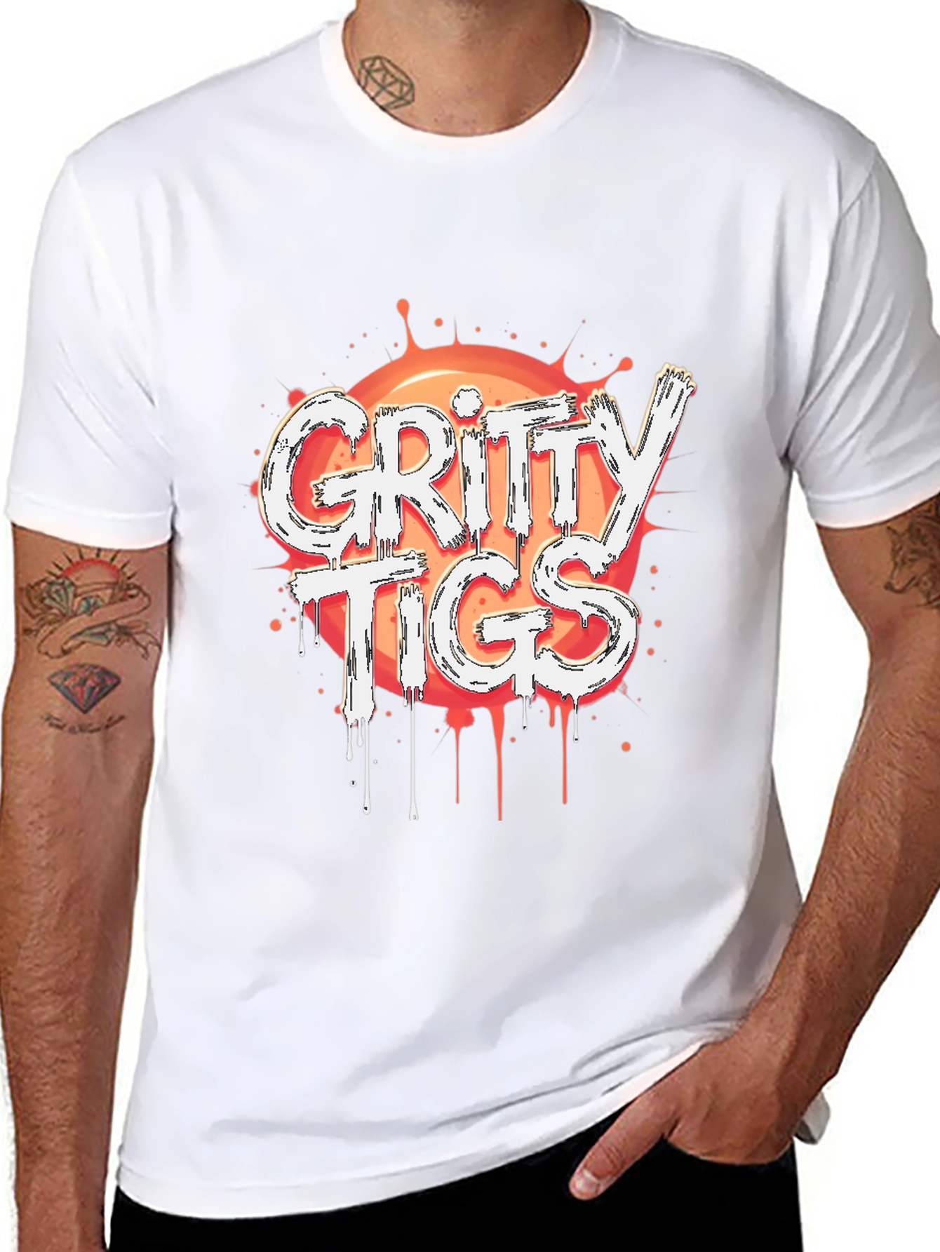 Gritty Tigs Graphic Tee - Stylish Black T-Shirt
