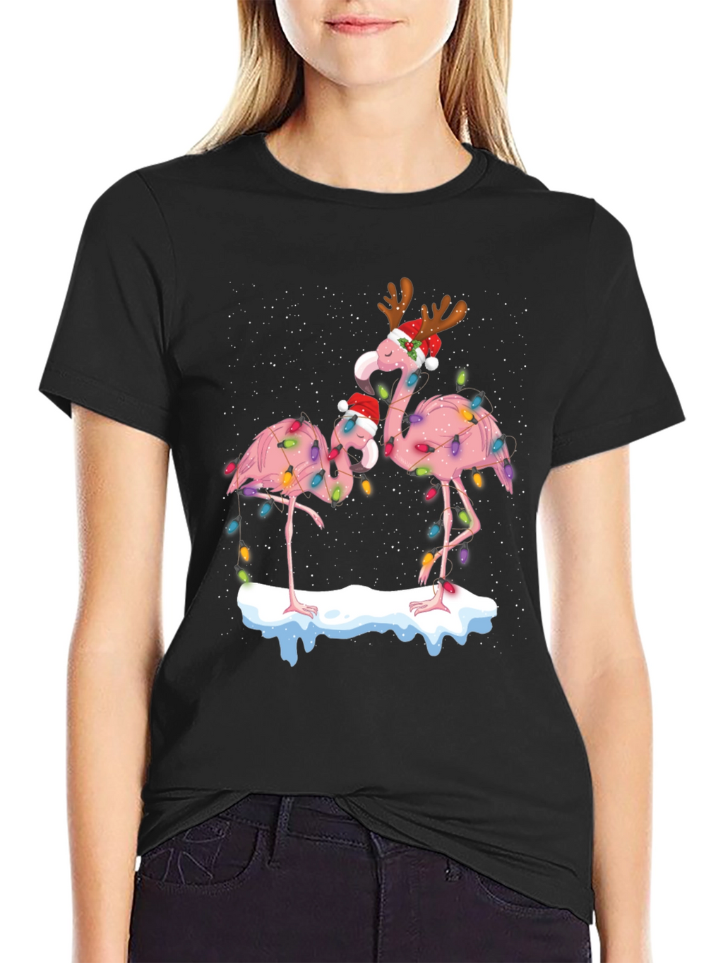Festive Flamingo Christmas T-Shirt
