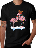 Festive Flamingo Christmas T-Shirt