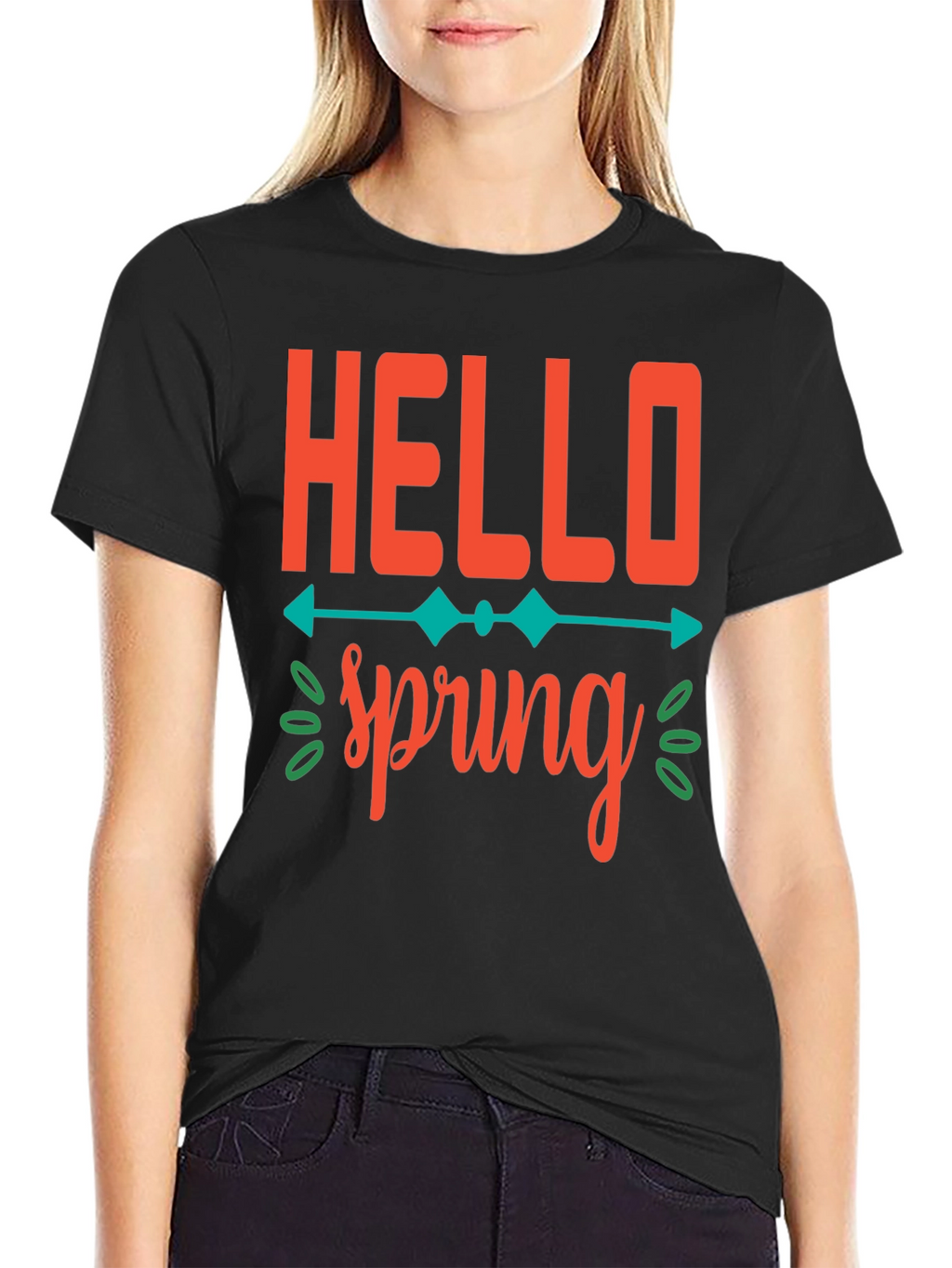 Hello Spring Graphic Tee -  Unisex Black T-Shirt