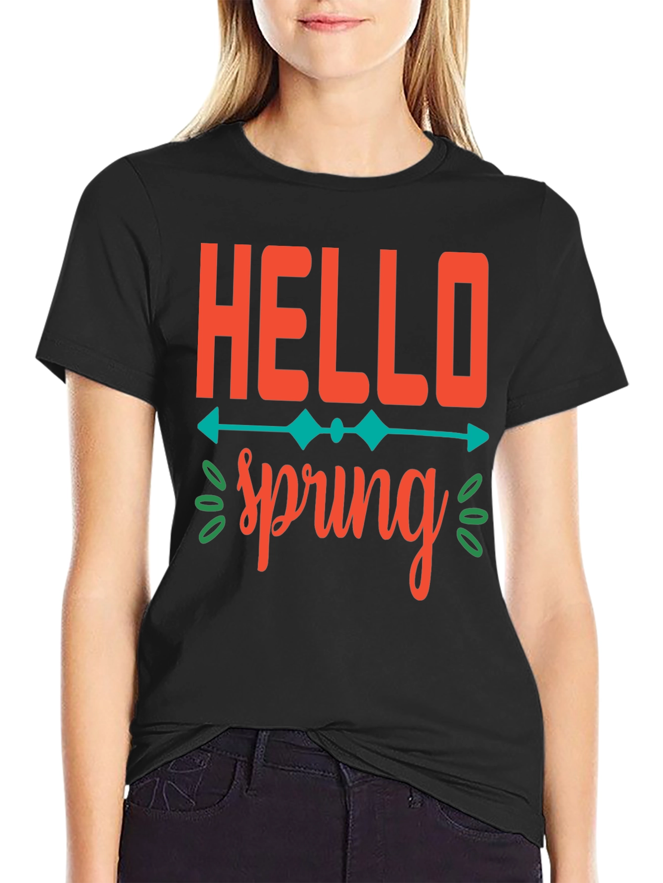 Hello Spring Graphic Tee -  Unisex Black T-Shirt