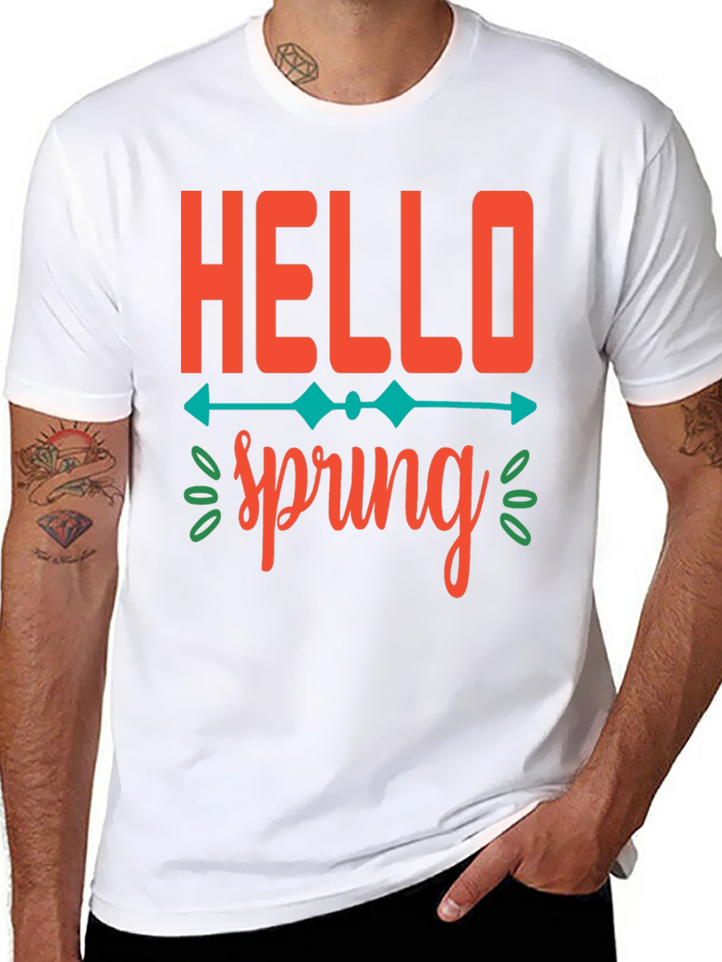 Hello Spring Graphic Tee -  Unisex Black T-Shirt