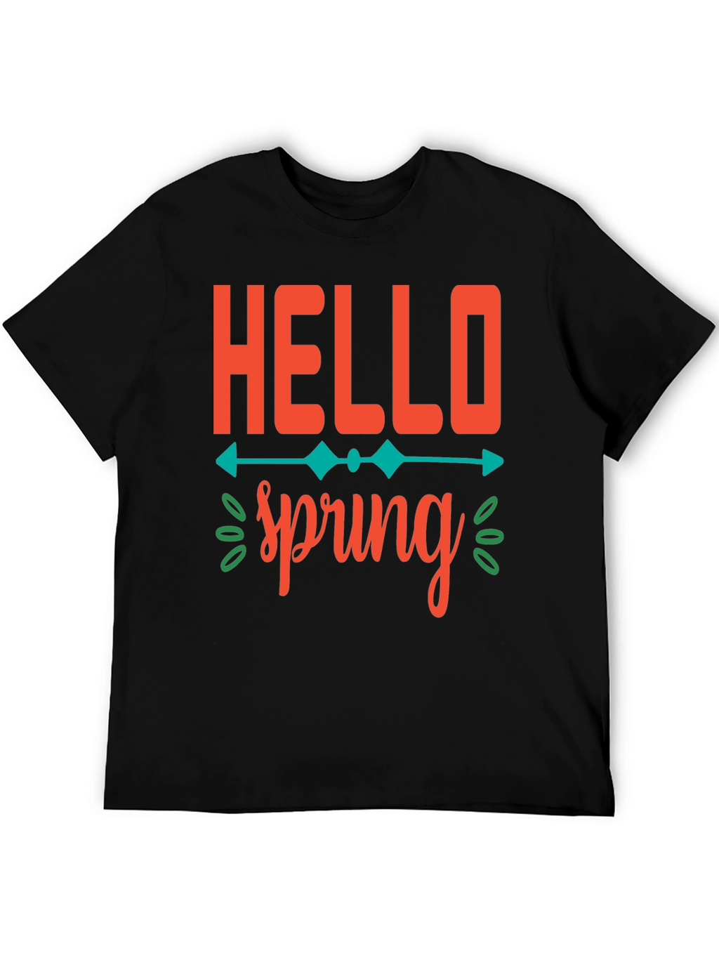 Hello Spring Graphic Tee -  Unisex Black T-Shirt