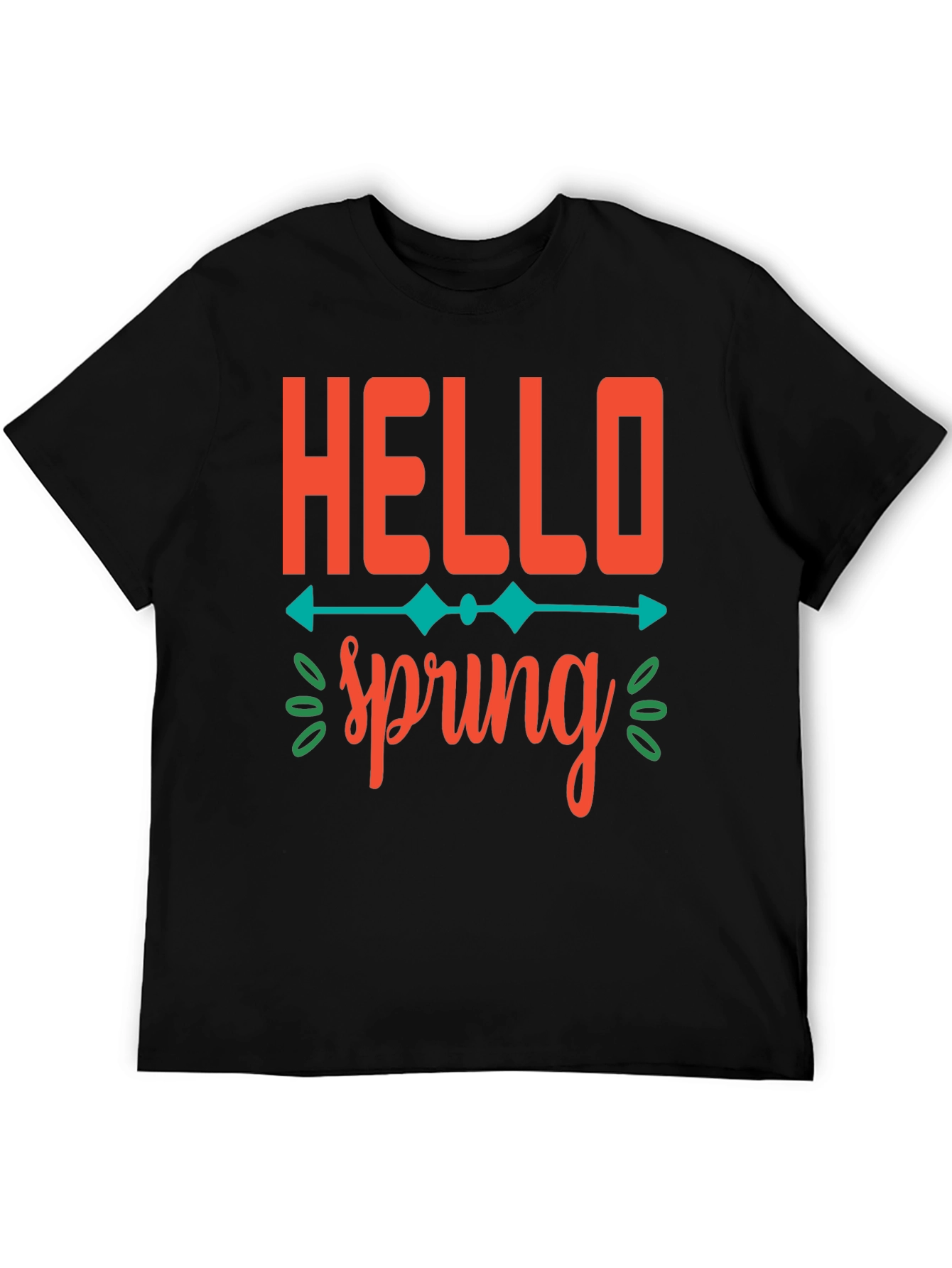 Hello Spring Graphic Tee -  Unisex Black T-Shirt