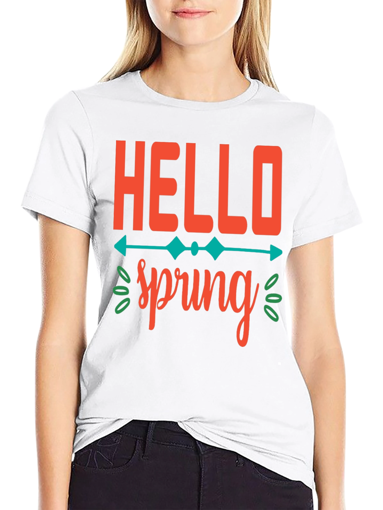 Hello Spring Graphic Tee -  Unisex Black T-Shirt