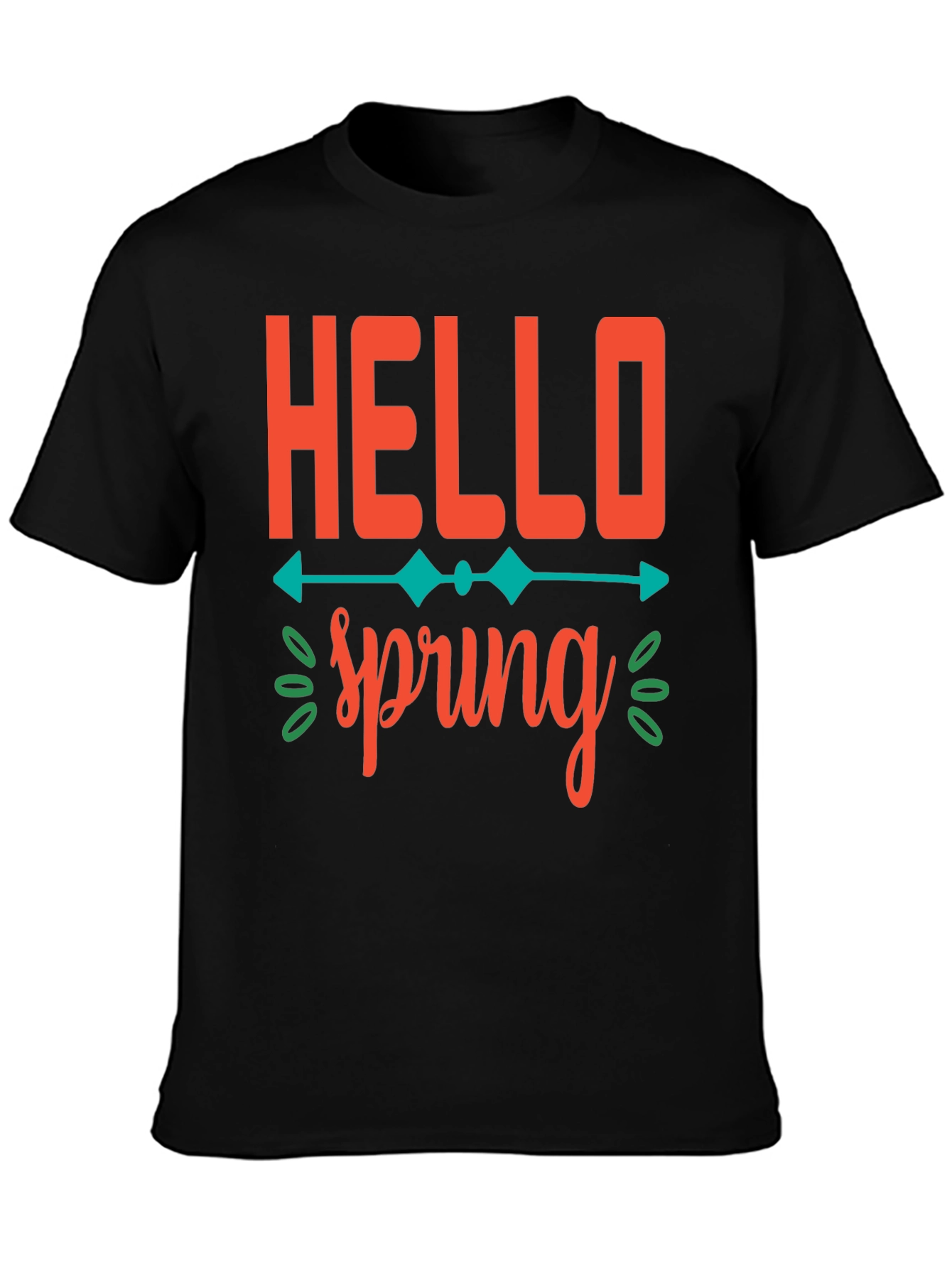 Hello Spring Graphic Tee -  Unisex Black T-Shirt