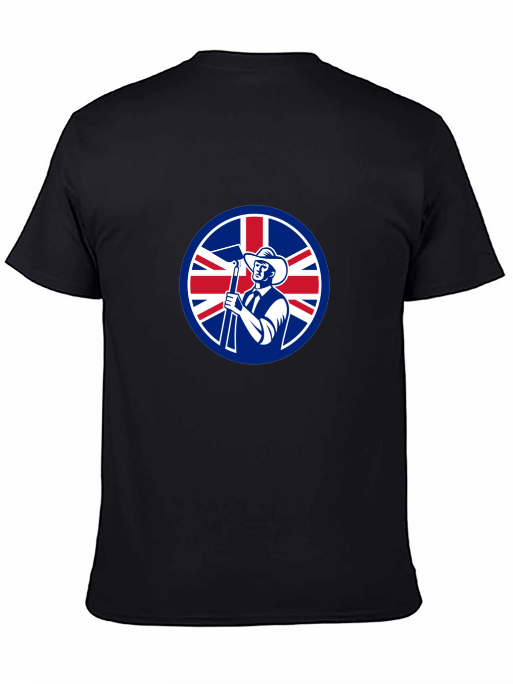 Union Jack Miner Graphic Tee - Black Cotton Blend