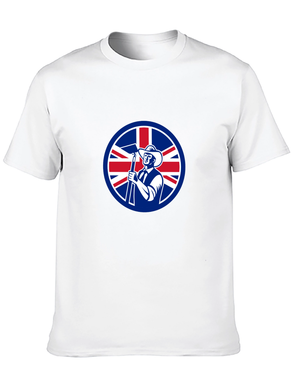 Union Jack Miner Graphic Tee - Black Cotton Blend