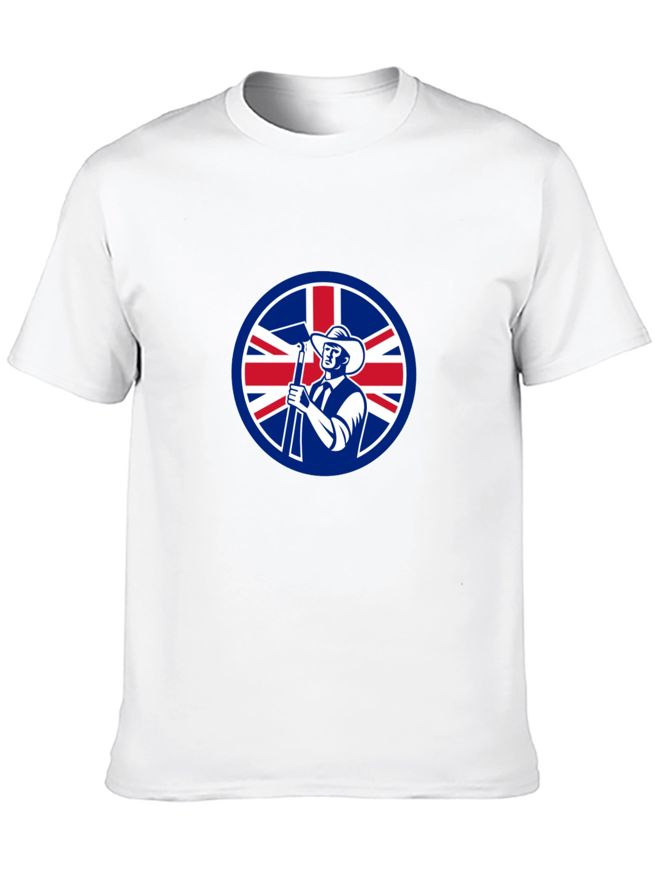 Union Jack Miner Graphic Tee - Black Cotton Blend