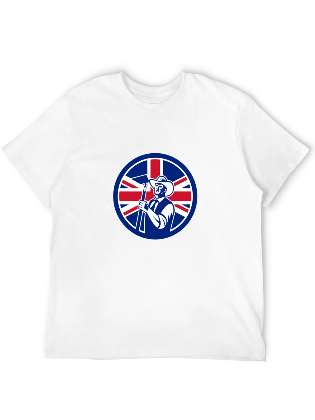 Union Jack Miner Graphic Tee - Black Cotton Blend