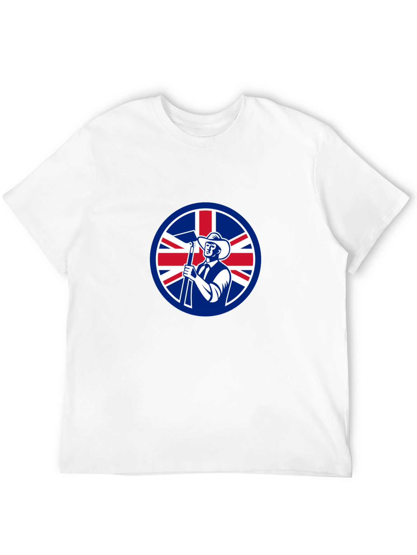 Union Jack Miner Graphic Tee - Black Cotton Blend
