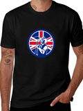 Union Jack Miner Graphic Tee - Black Cotton Blend