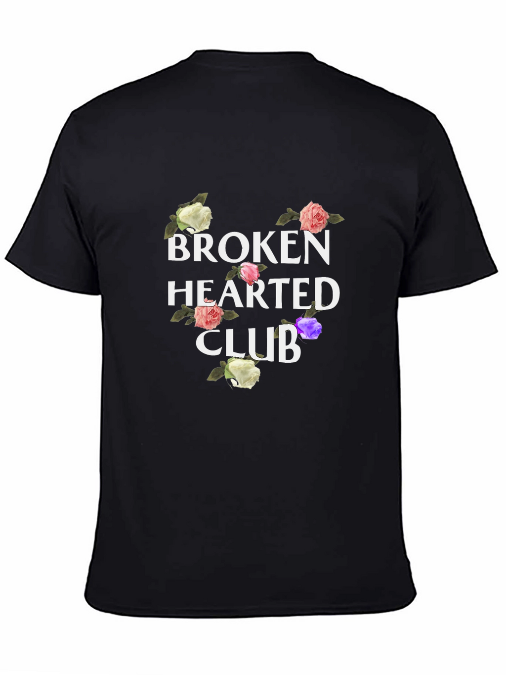 Broken Hearted Club Floral Graphic Tee - Black