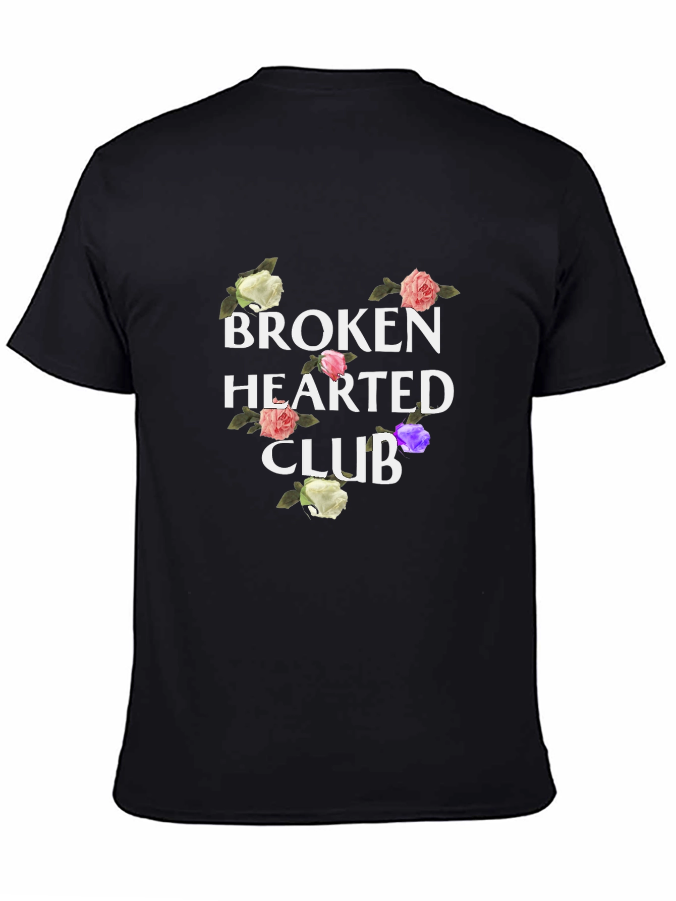 Broken Hearted Club Floral Graphic Tee - Black