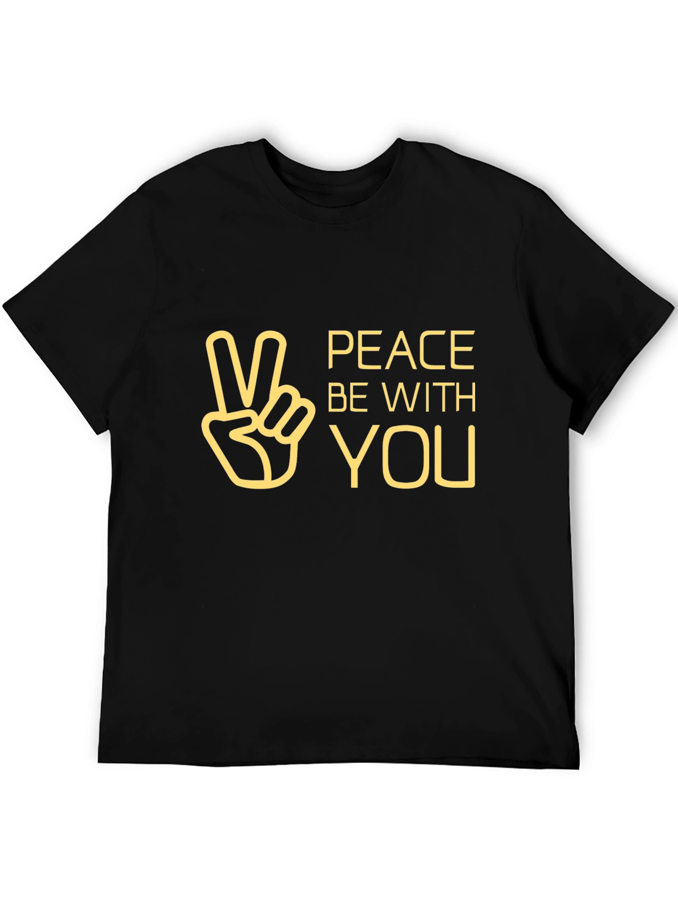 Peace Be With You Graphic Tee - Black