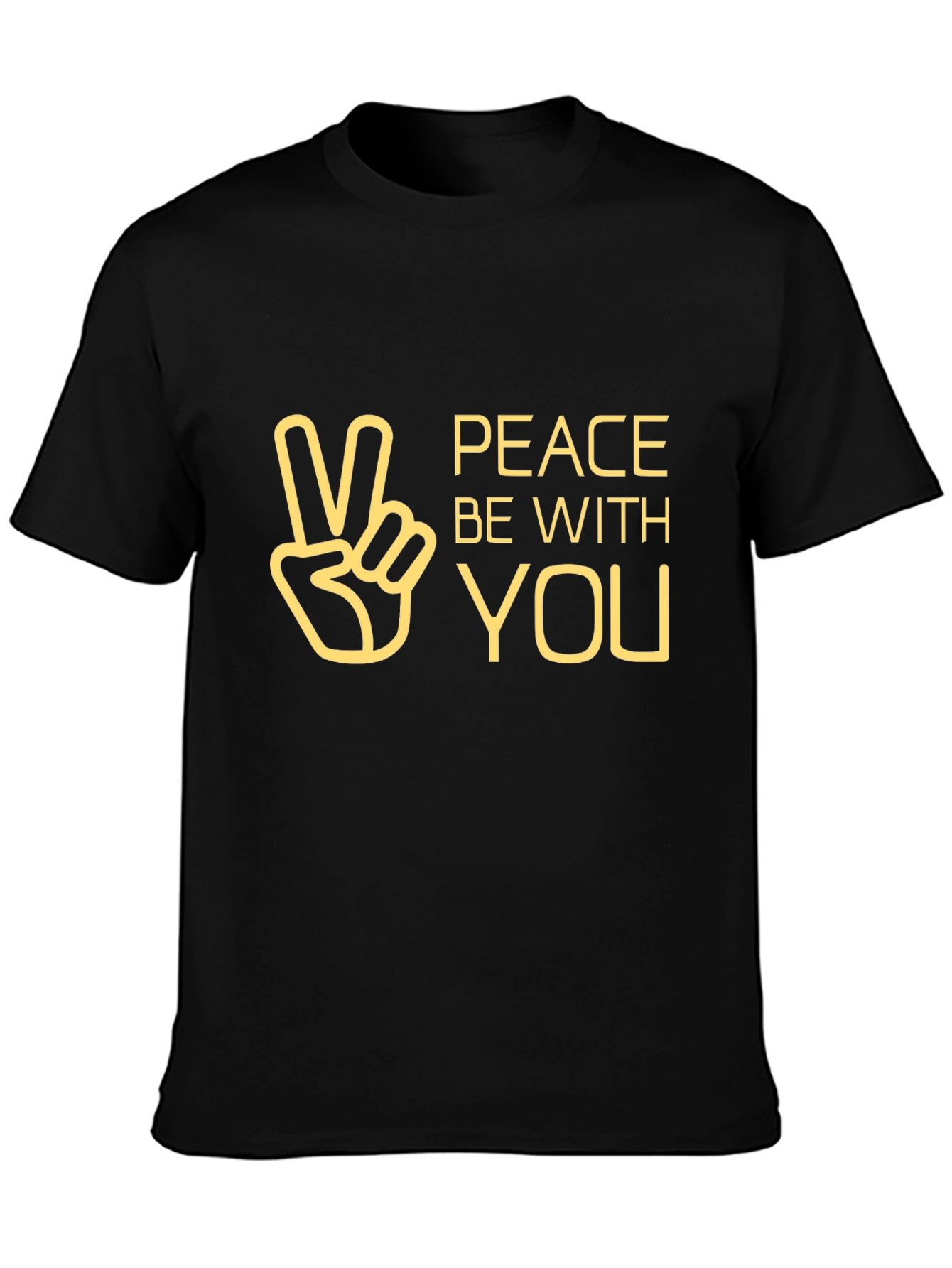 Peace Be With You Graphic Tee - Black