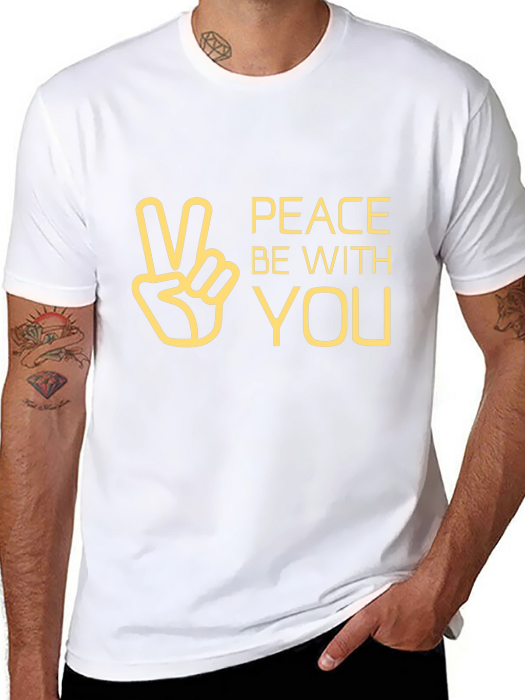 Peace Be With You Graphic Tee - Black