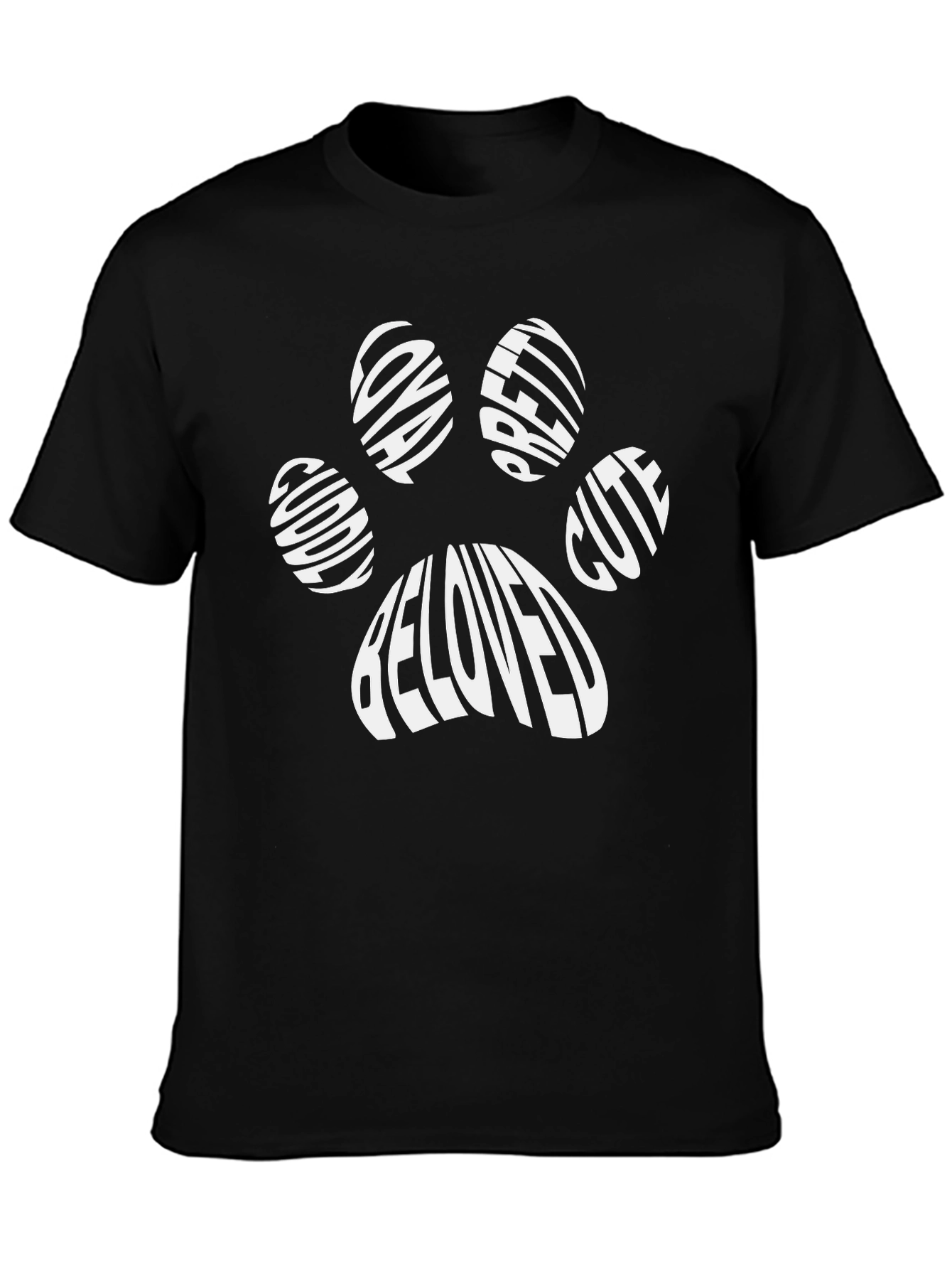 Beloved Pet Paw Print T-Shirt - Cuddly Cute Oval Pretty Design