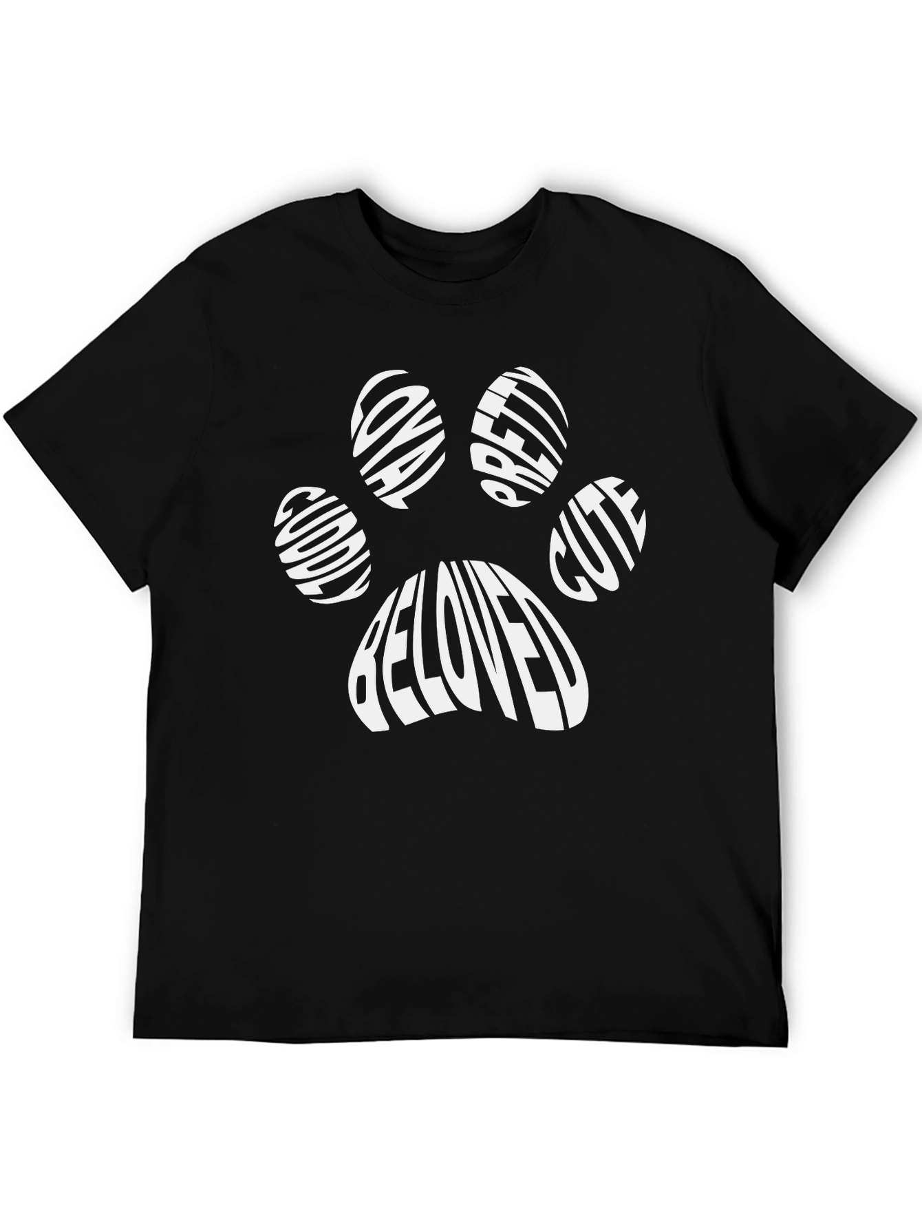 Beloved Pet Paw Print T-Shirt - Cuddly Cute Oval Pretty Design