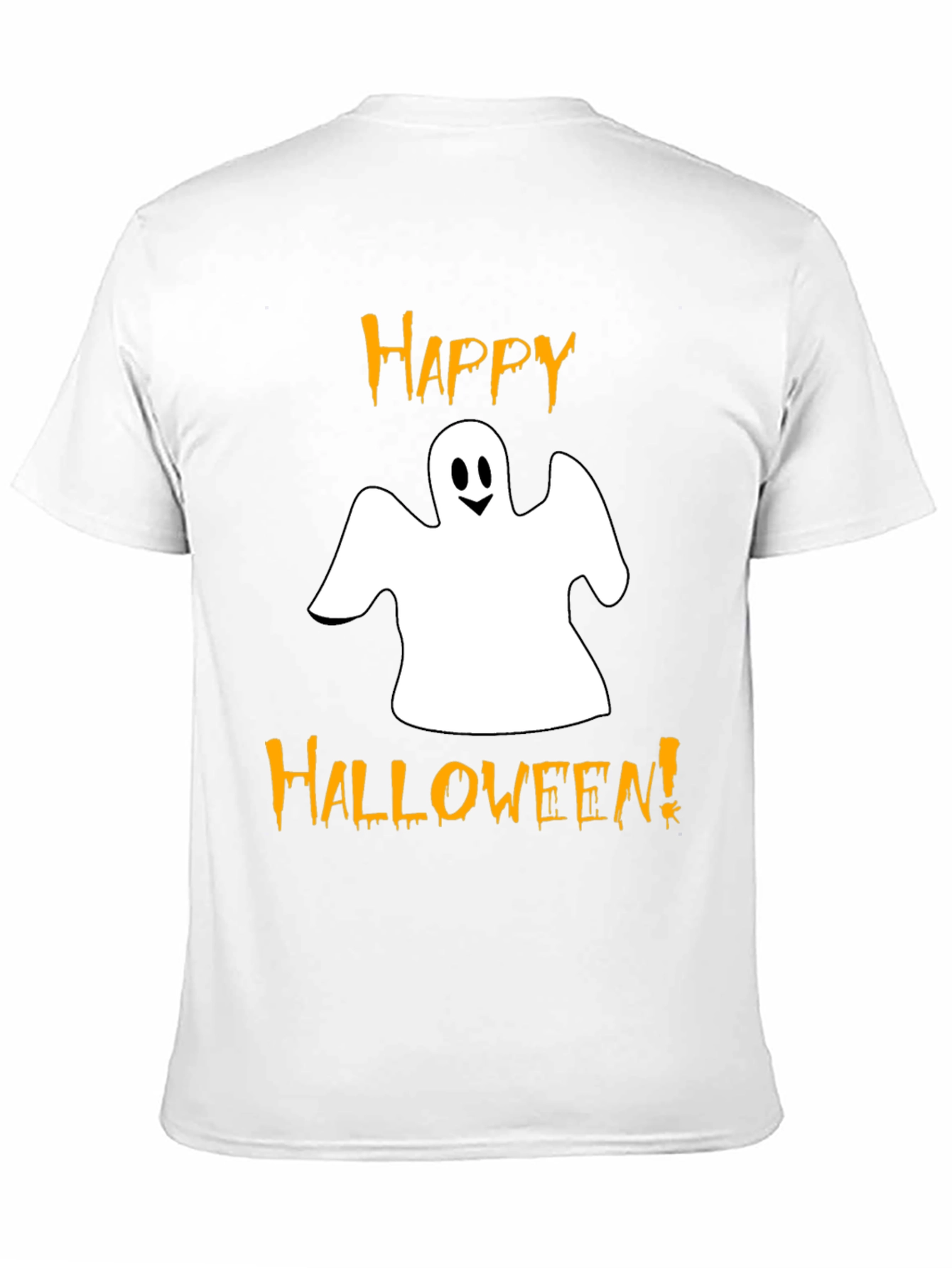 Happy Halloween Ghost Graphic Tee - Black