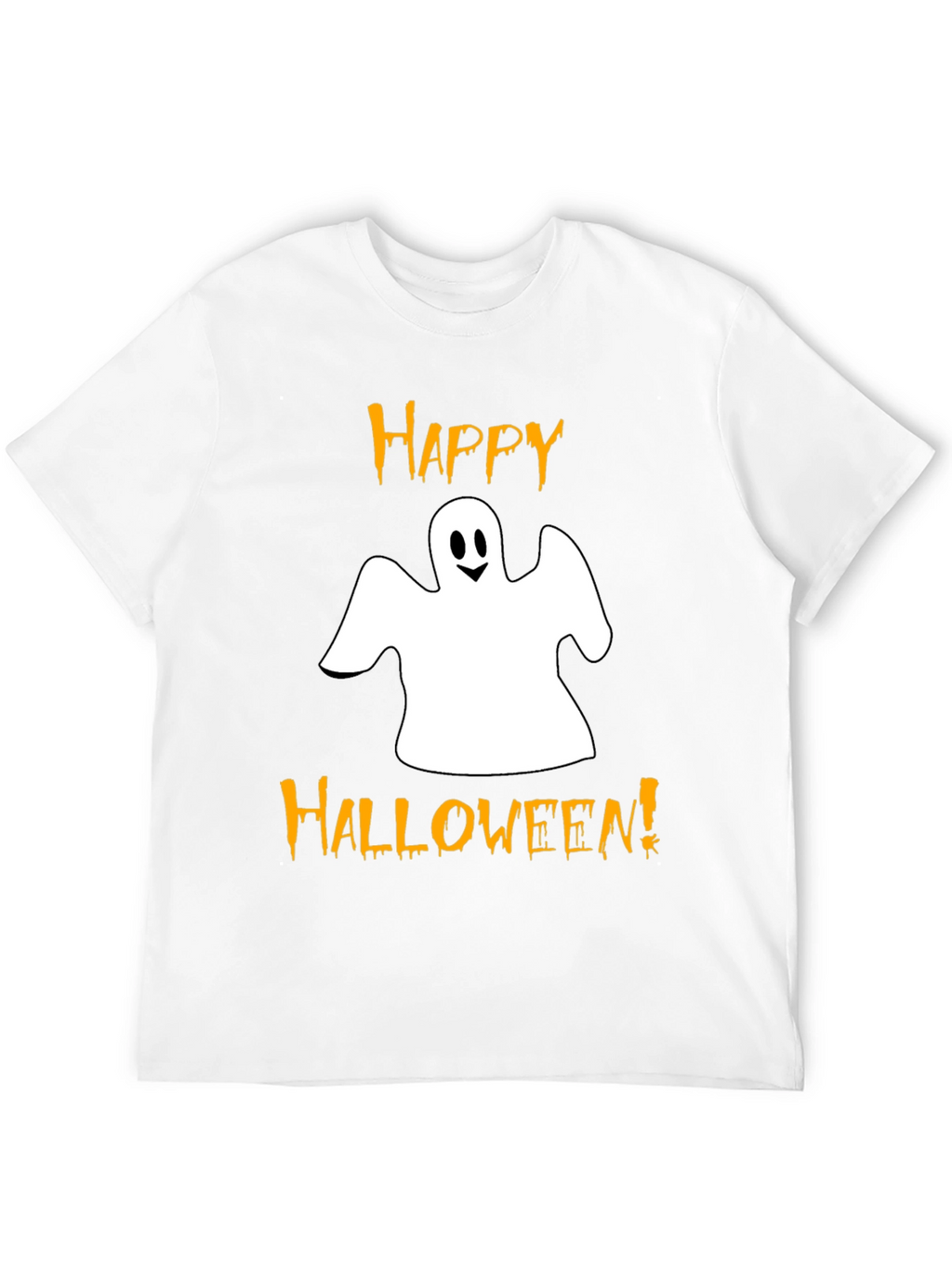 Happy Halloween Ghost Graphic Tee - Black