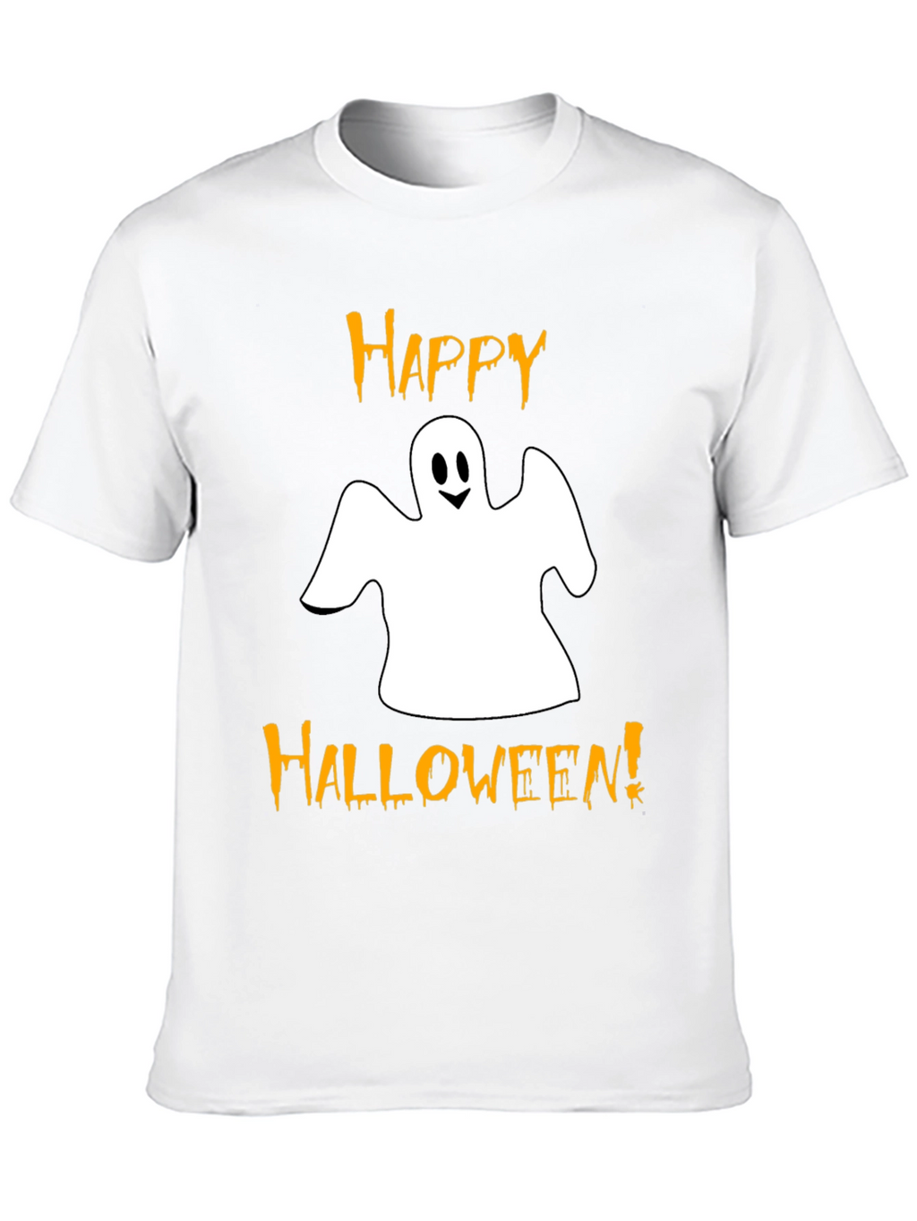 Happy Halloween Ghost Graphic Tee - Black