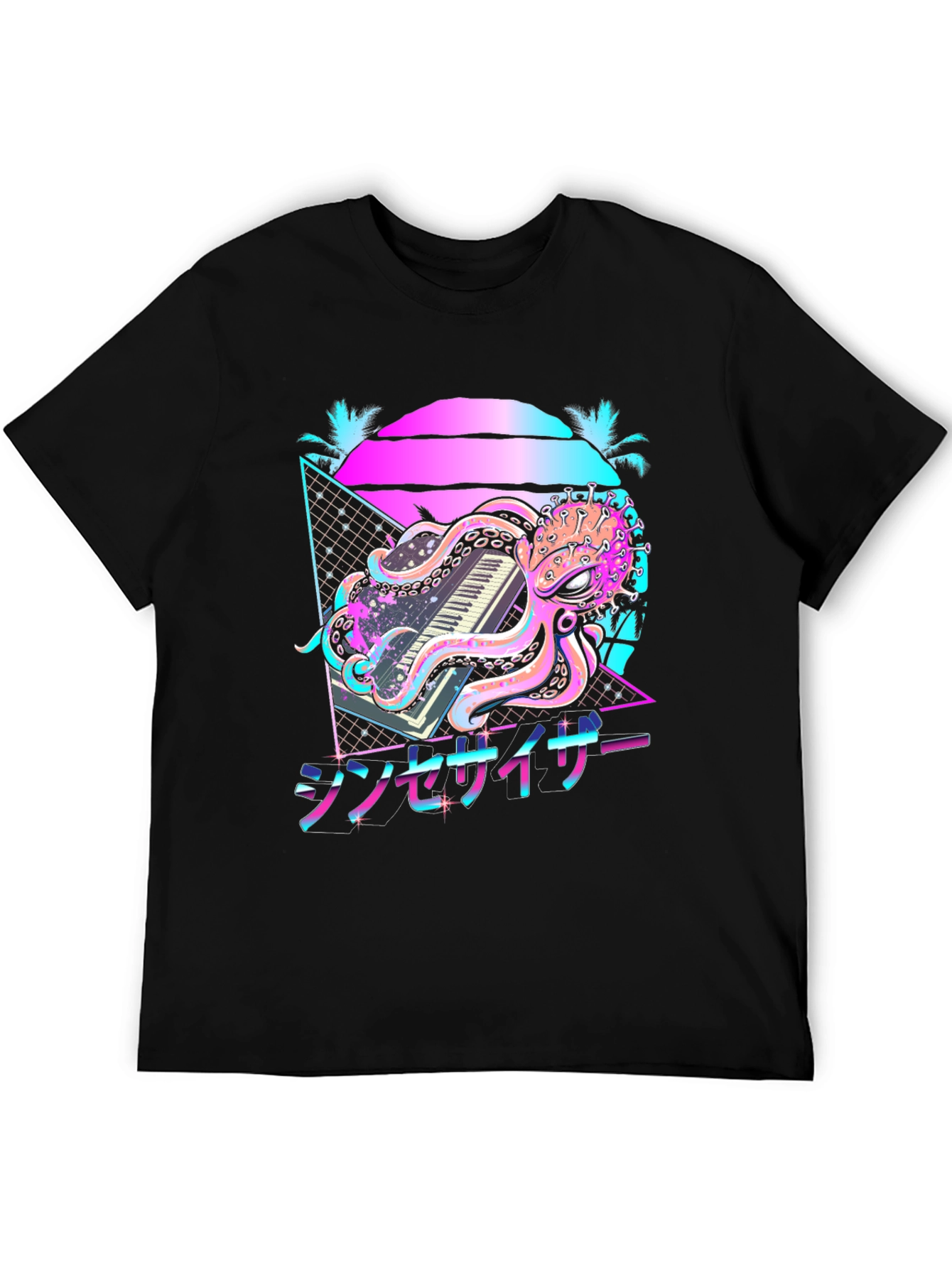Retro Synthwave Octopus Graphic Tee