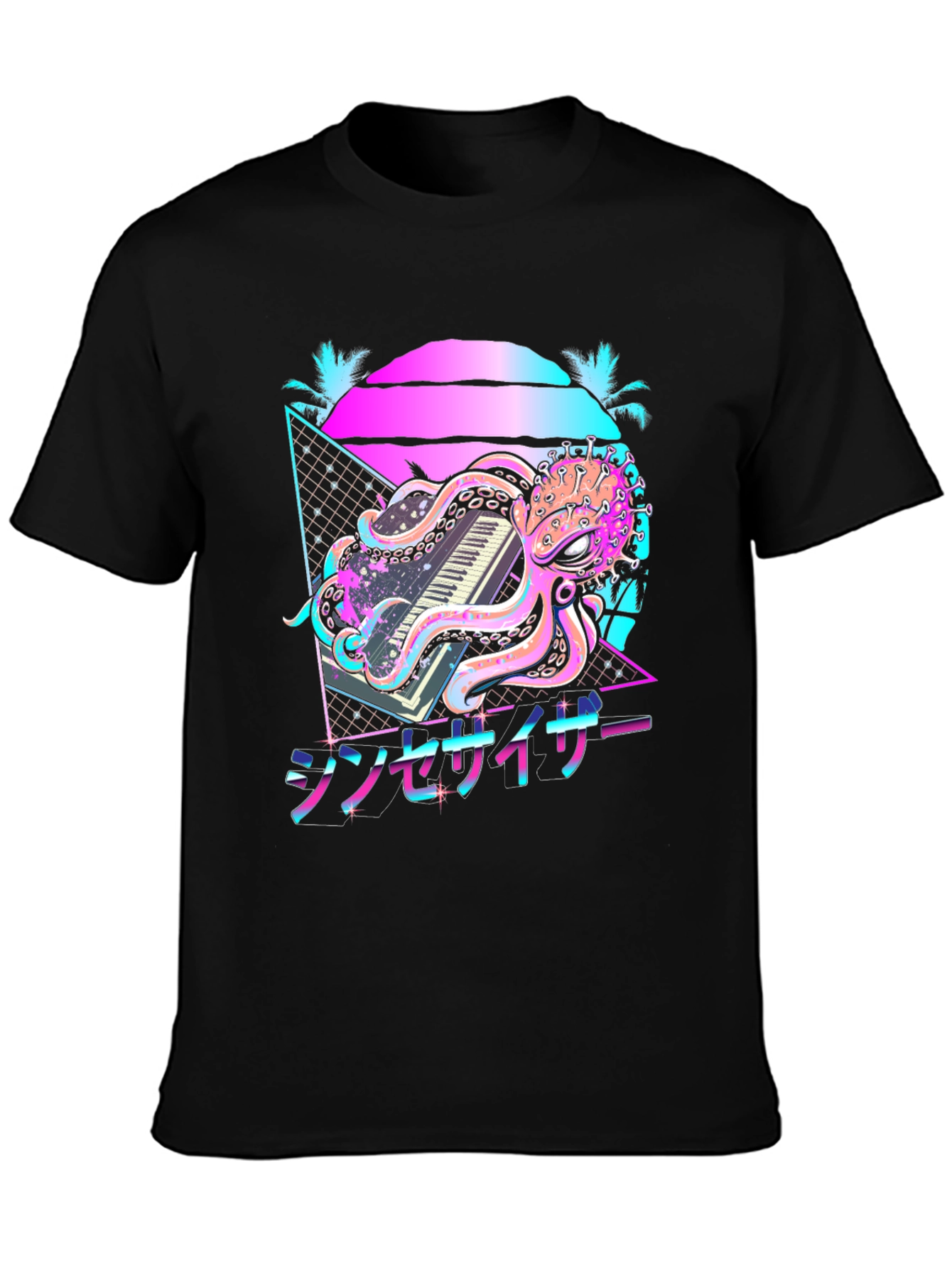 Retro Synthwave Octopus Graphic Tee