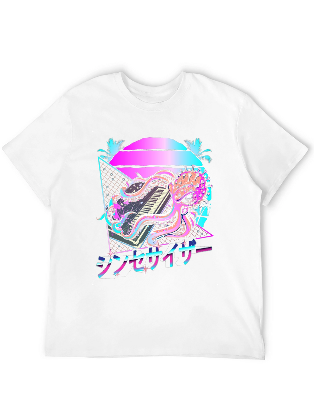 Retro Synthwave Octopus Graphic Tee