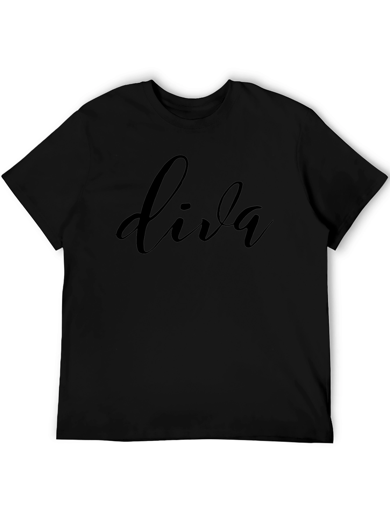 Diva Graphic Tee - Stylish Black T-Shirt for Women